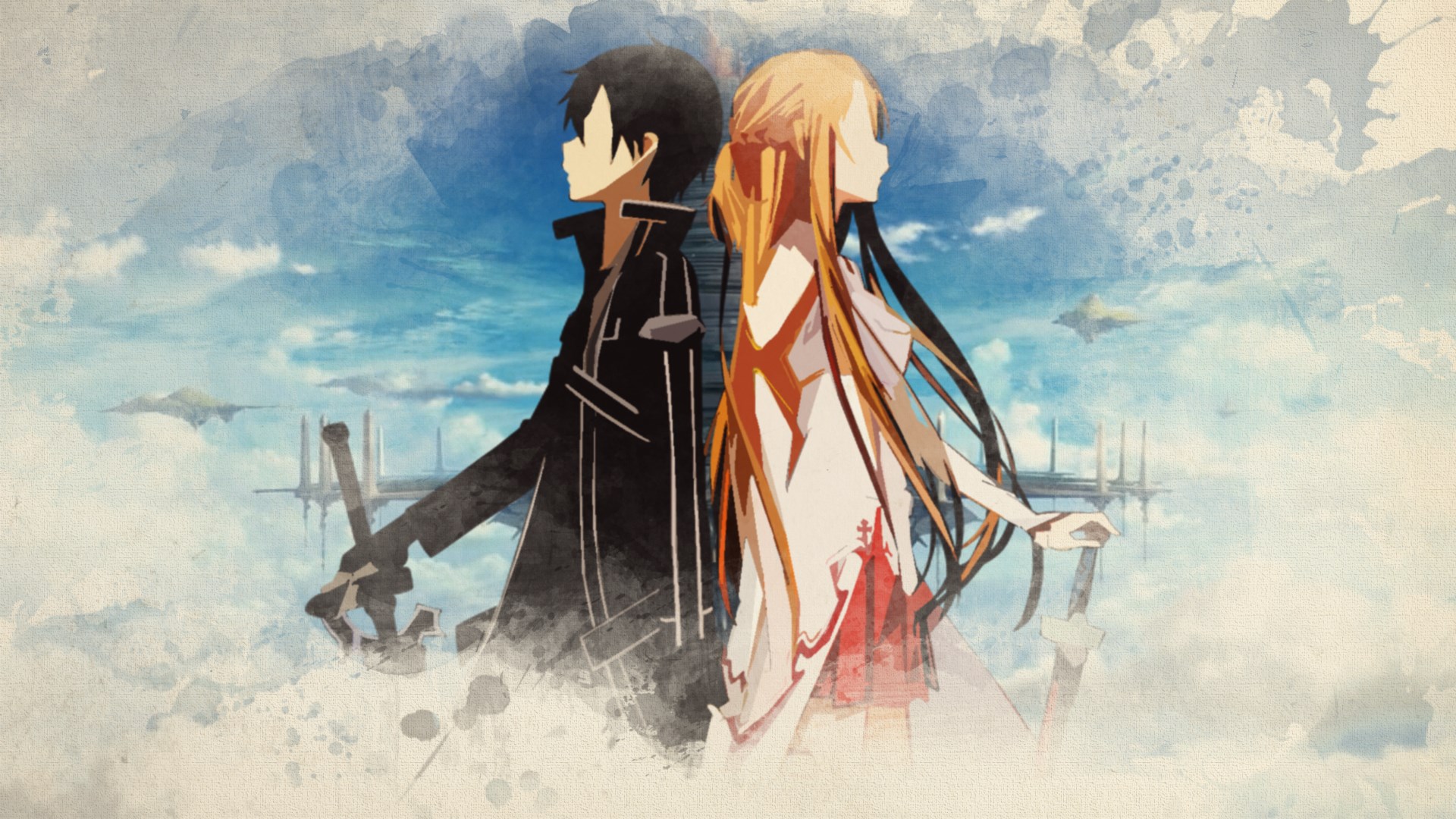 Kirito and Asuna from Sword Art Online HD Wallpaper