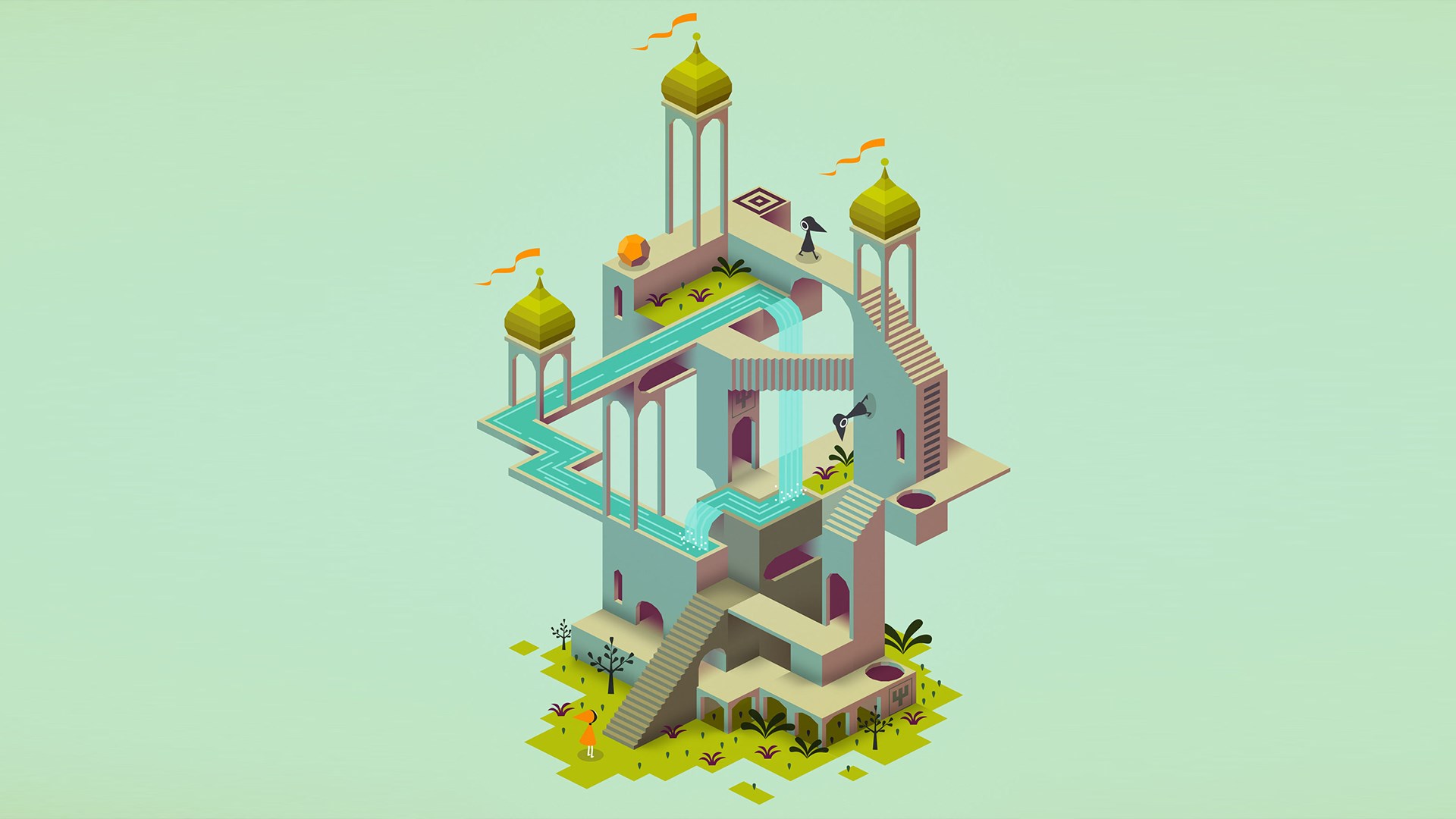 Monument Valley isometric puzzle architecture HD Wallpaper