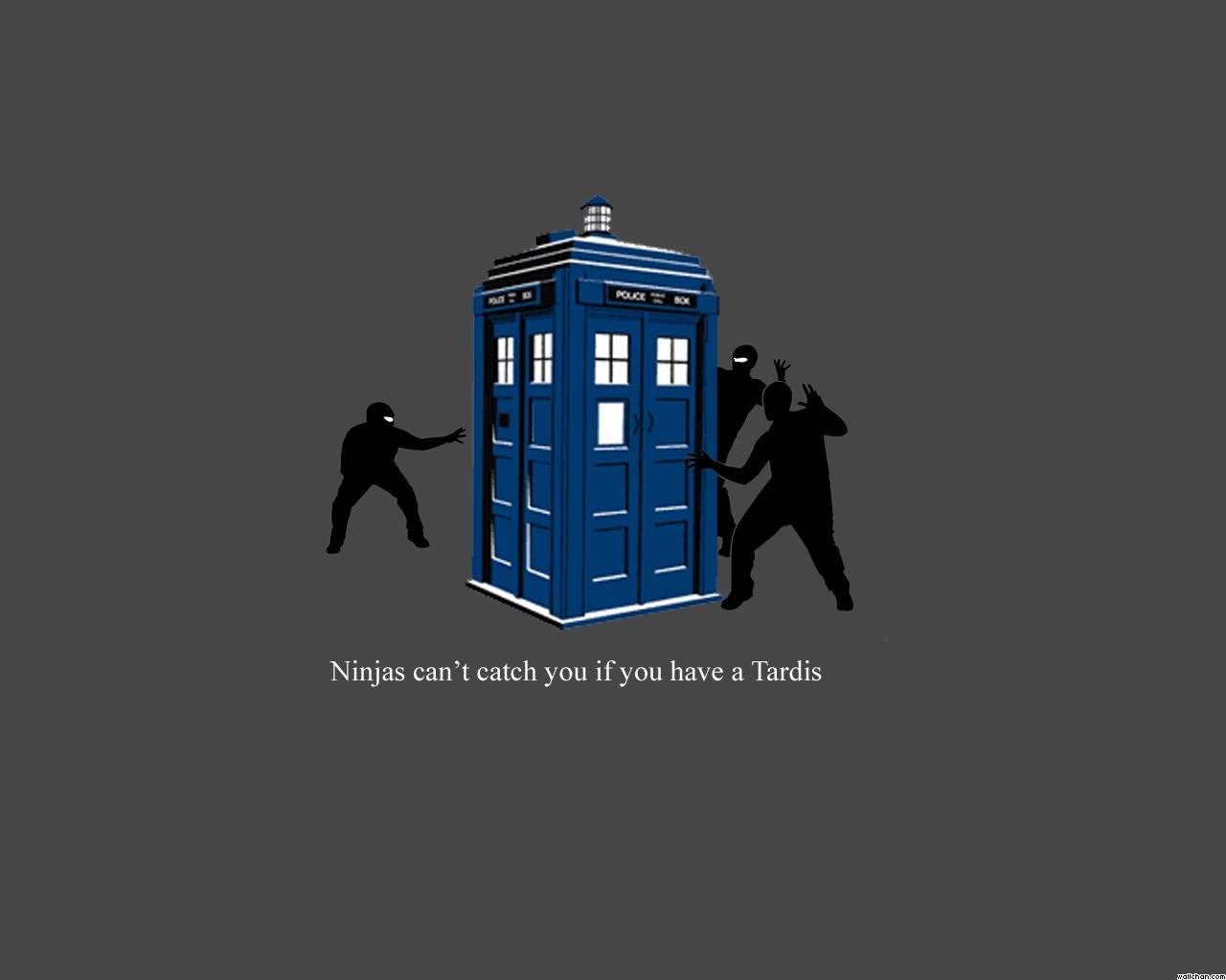 Doctor Who Tardis and Ninjas HD Wallpaper