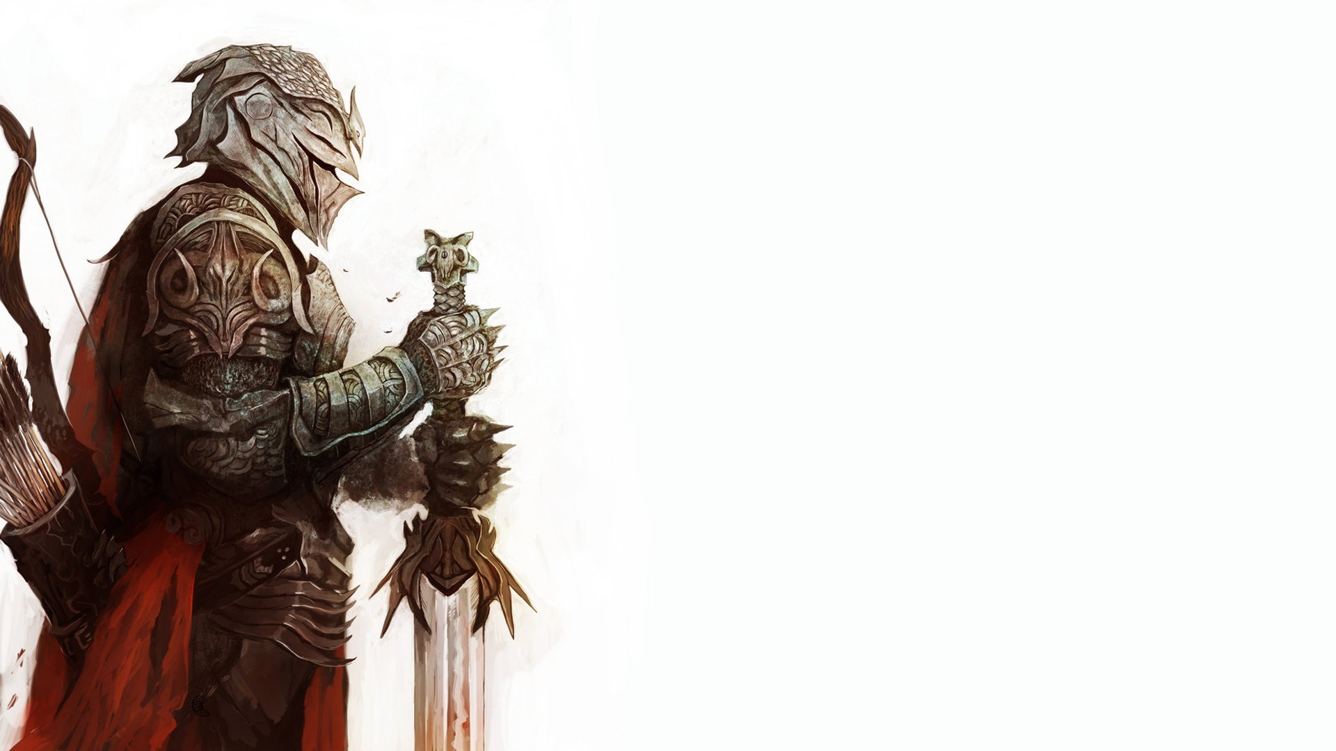 Knight in ornate armor holding a sword HD Wallpaper