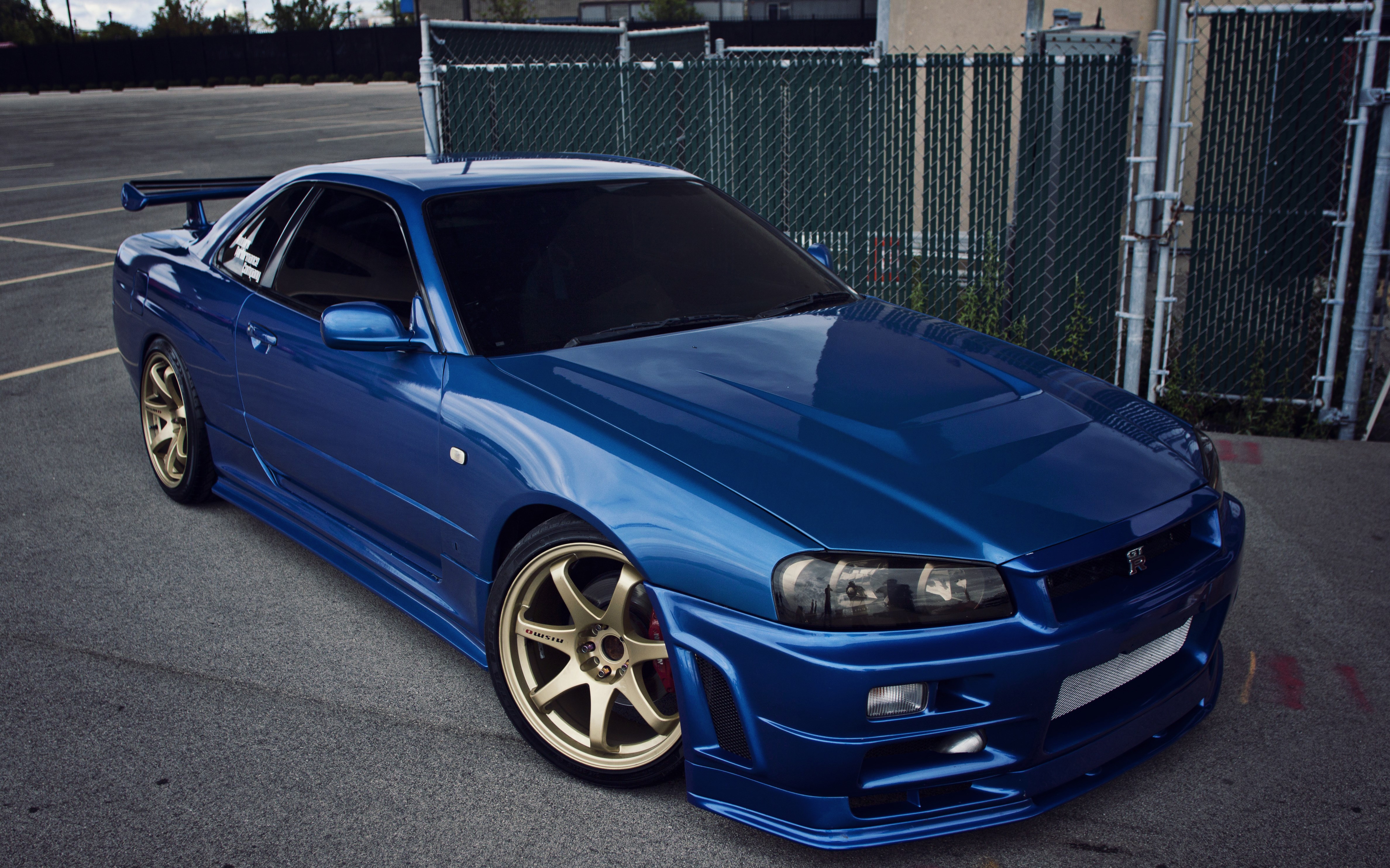 Blue Nissan Skyline R34 GT-R HD Wallpaper