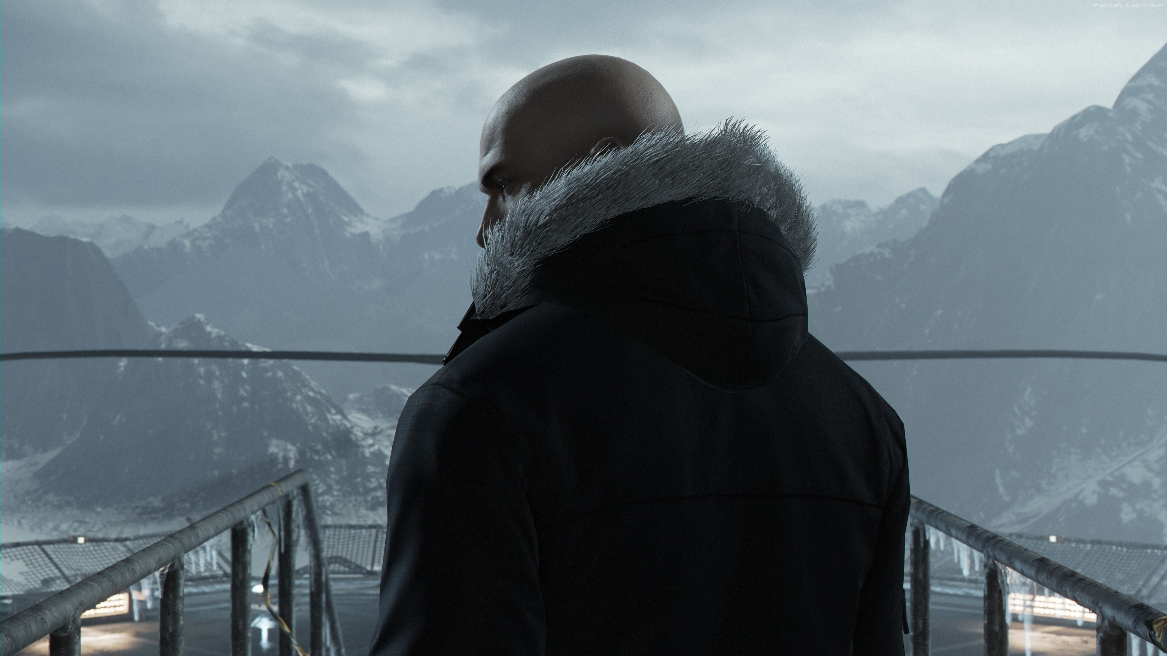 Agent 47 from Hitman in snowy mountains HD Wallpaper