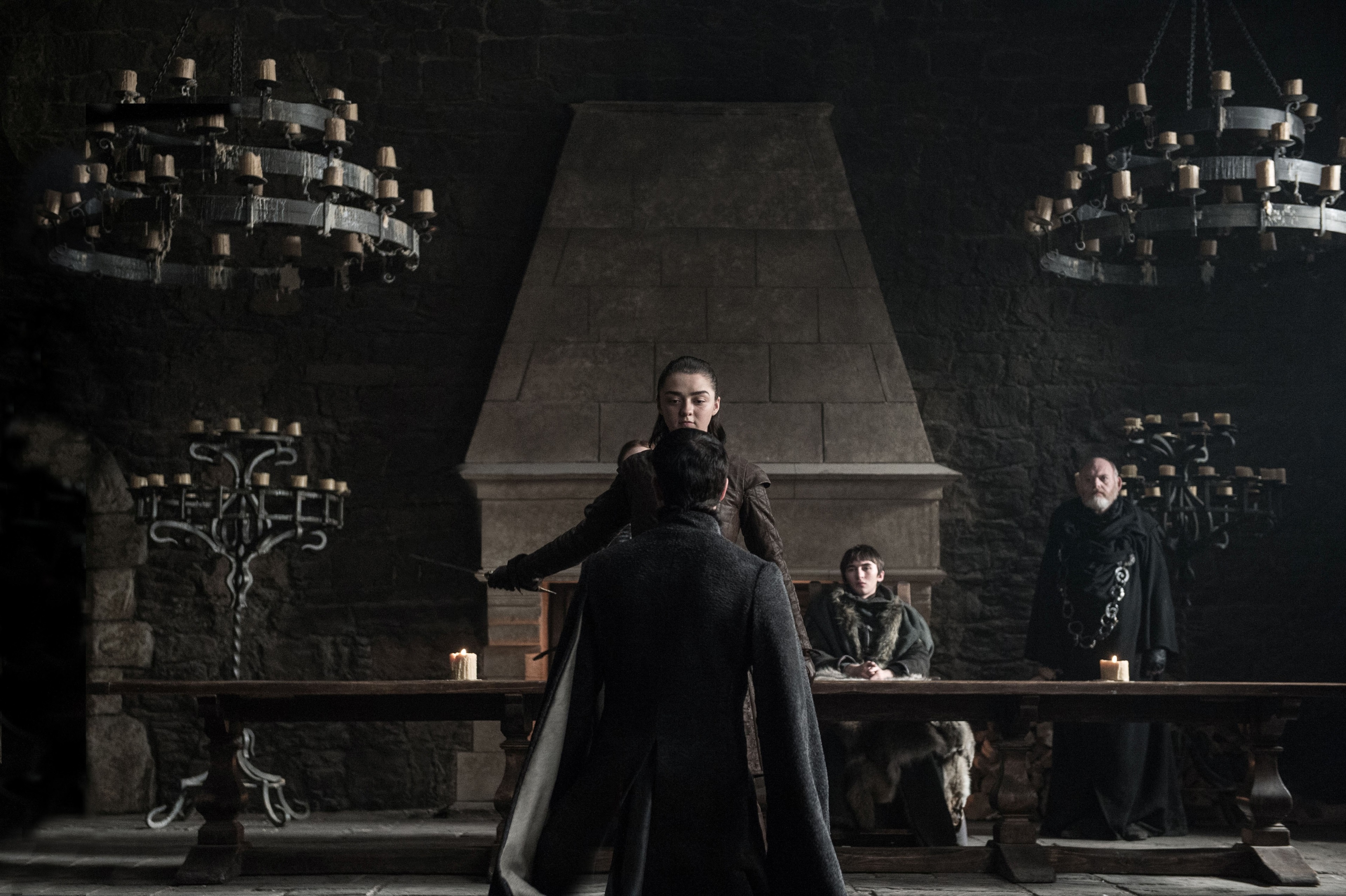 Arya Stark from Game of Thrones in a dark hall HD Wallpaper