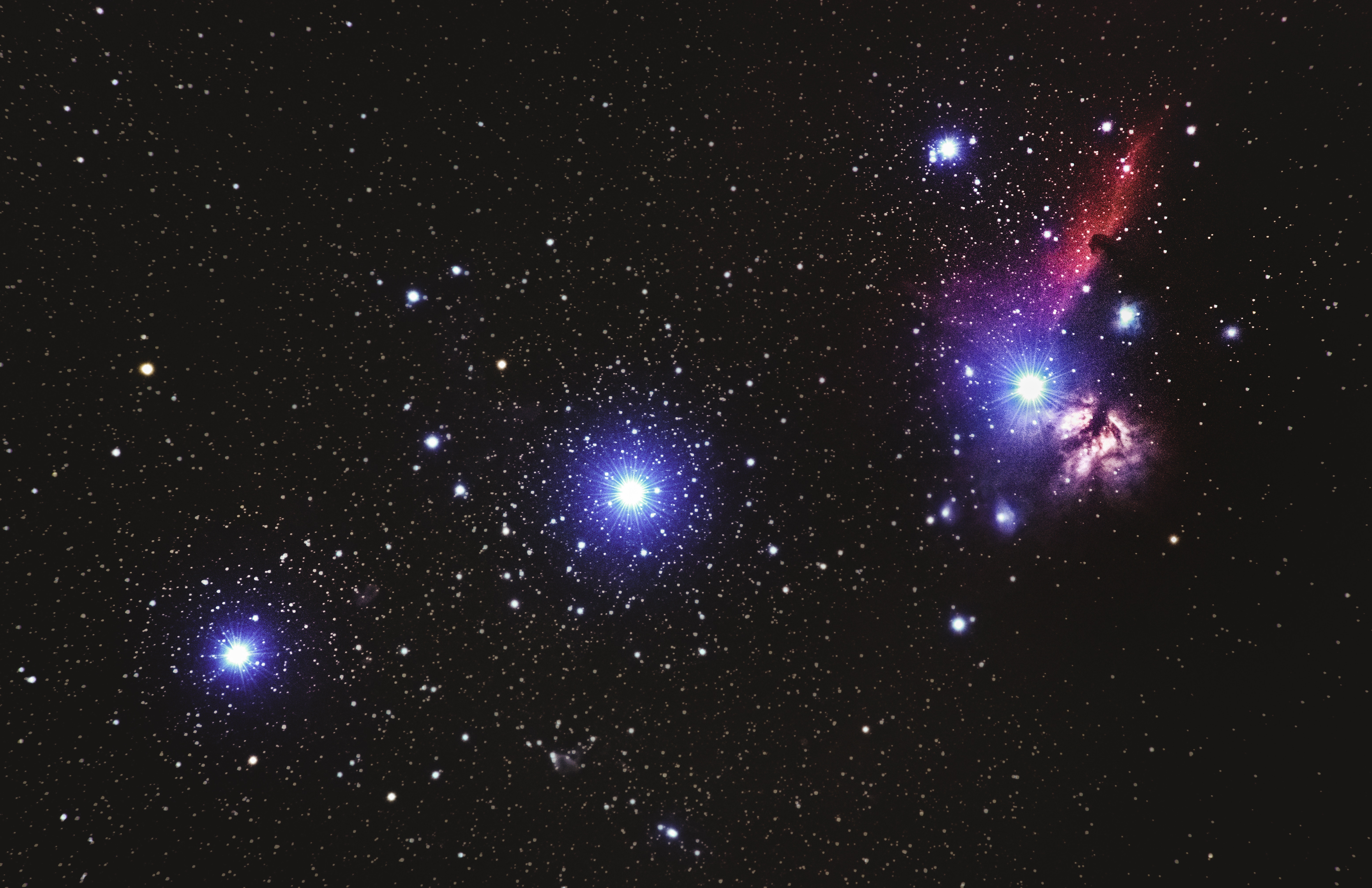 Horsehead Nebula and Orion's Belt in Space HD Wallpaper