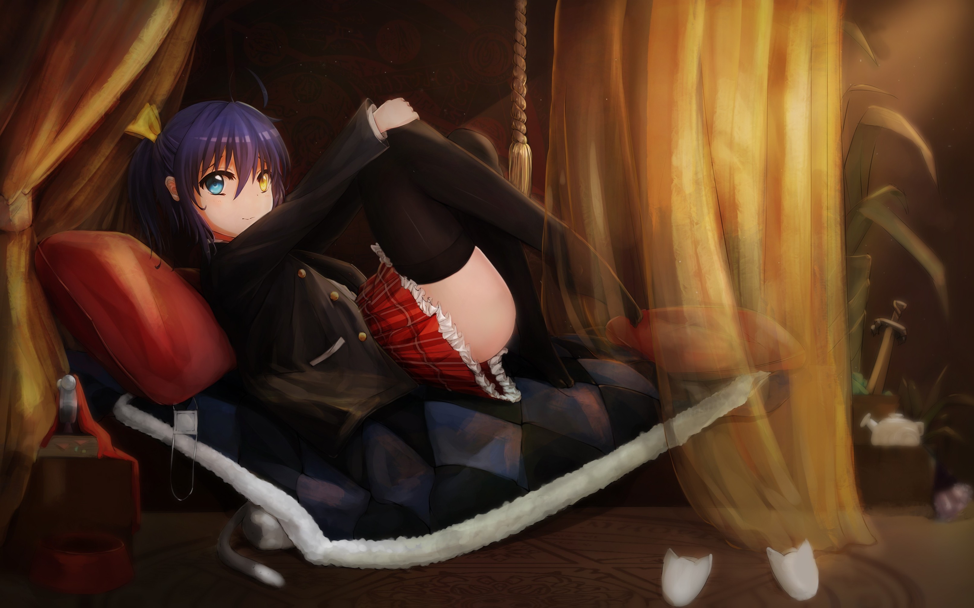 Rikka Takanashi from Chuunibyou demo Koi ga Shitai! reclining HD Wallpaper