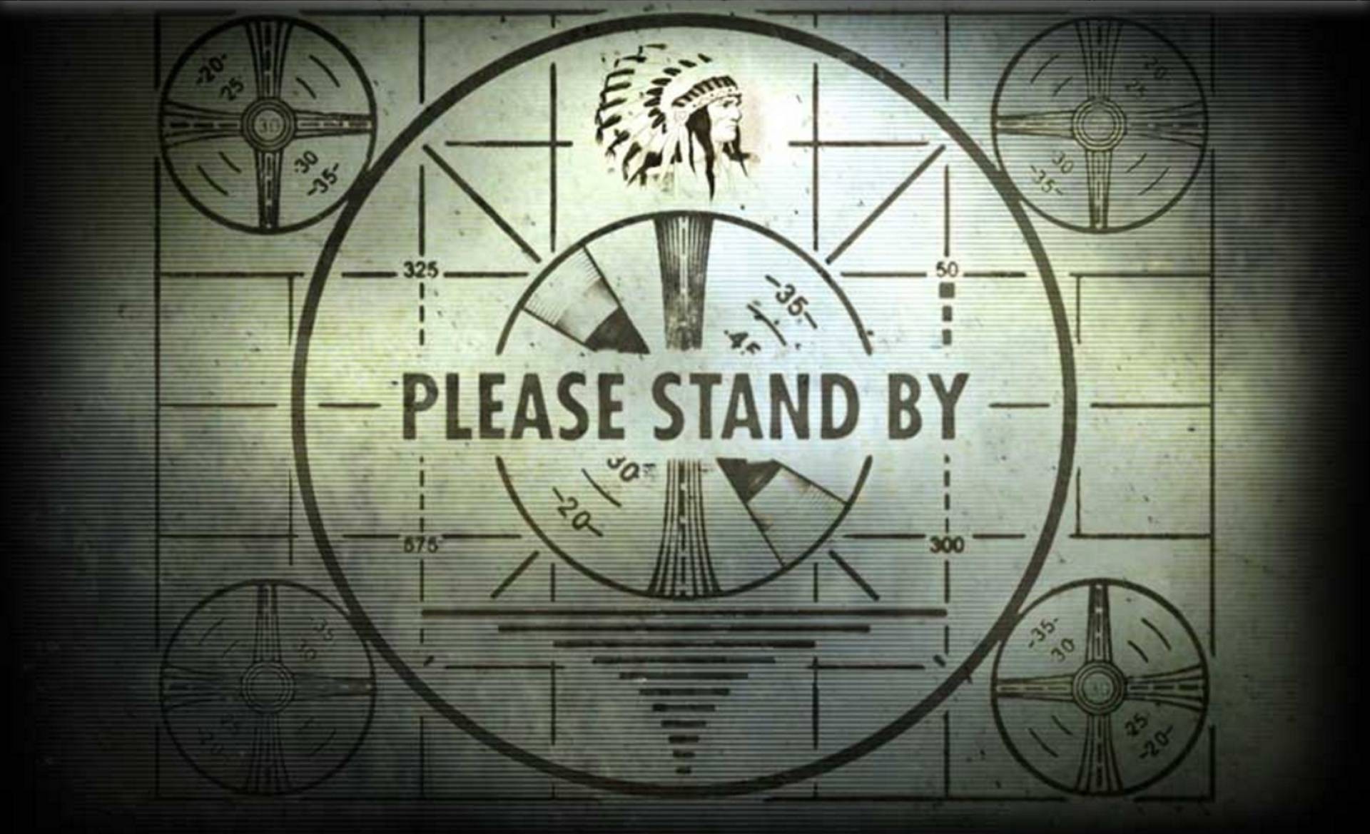Vintage Fallout Test Pattern with Native American Profile HD Wallpaper