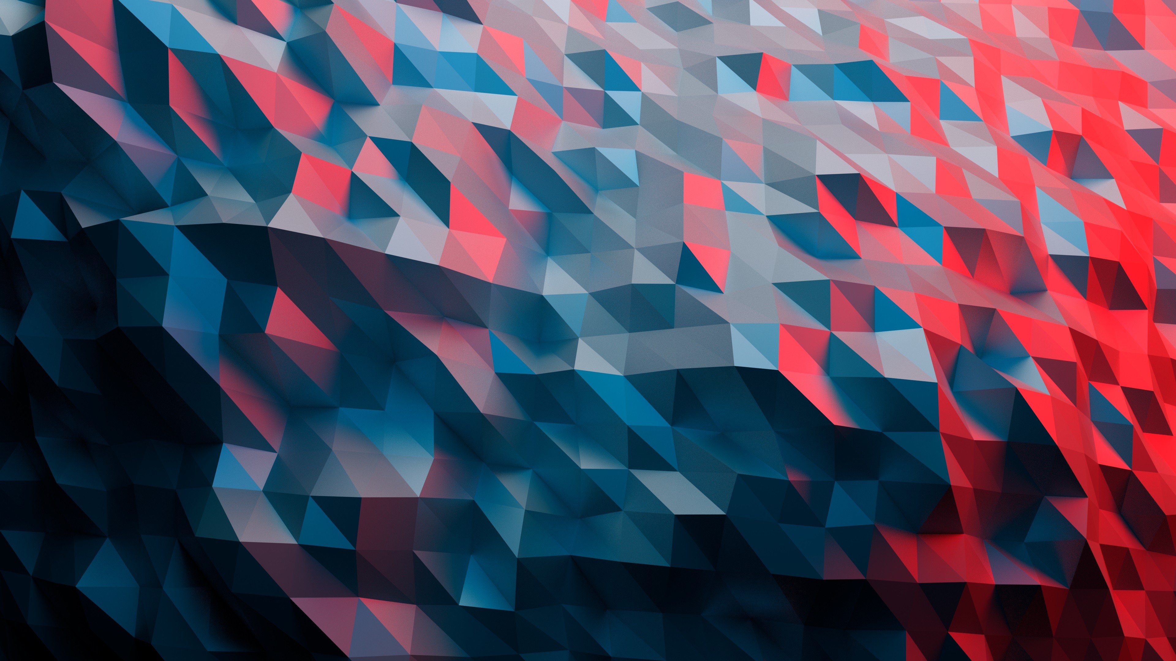 Low poly abstract red and blue geometric pattern HD Wallpaper