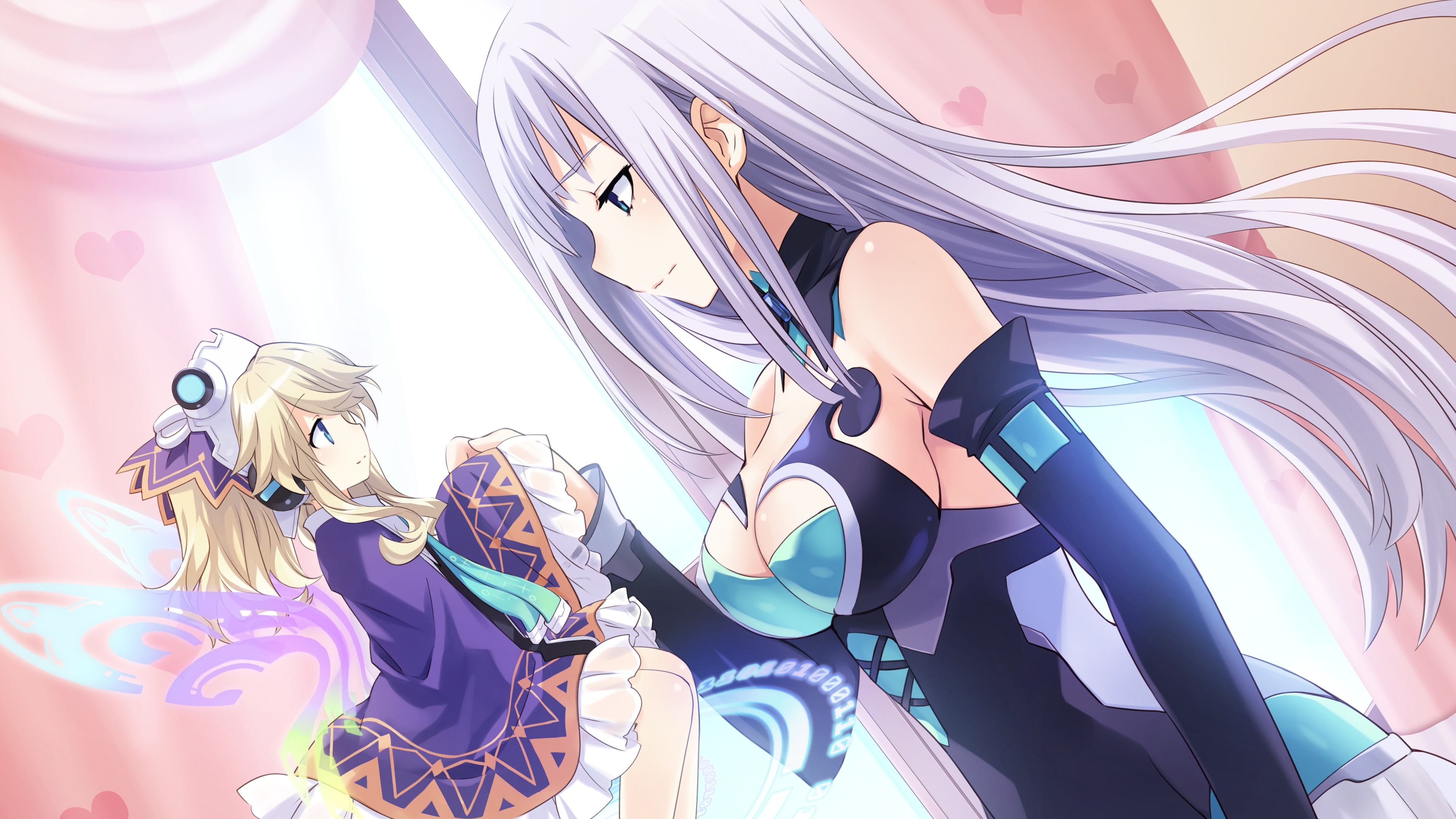 Nepgear and Uni from Hyperdimension Neptunia HD Wallpaper