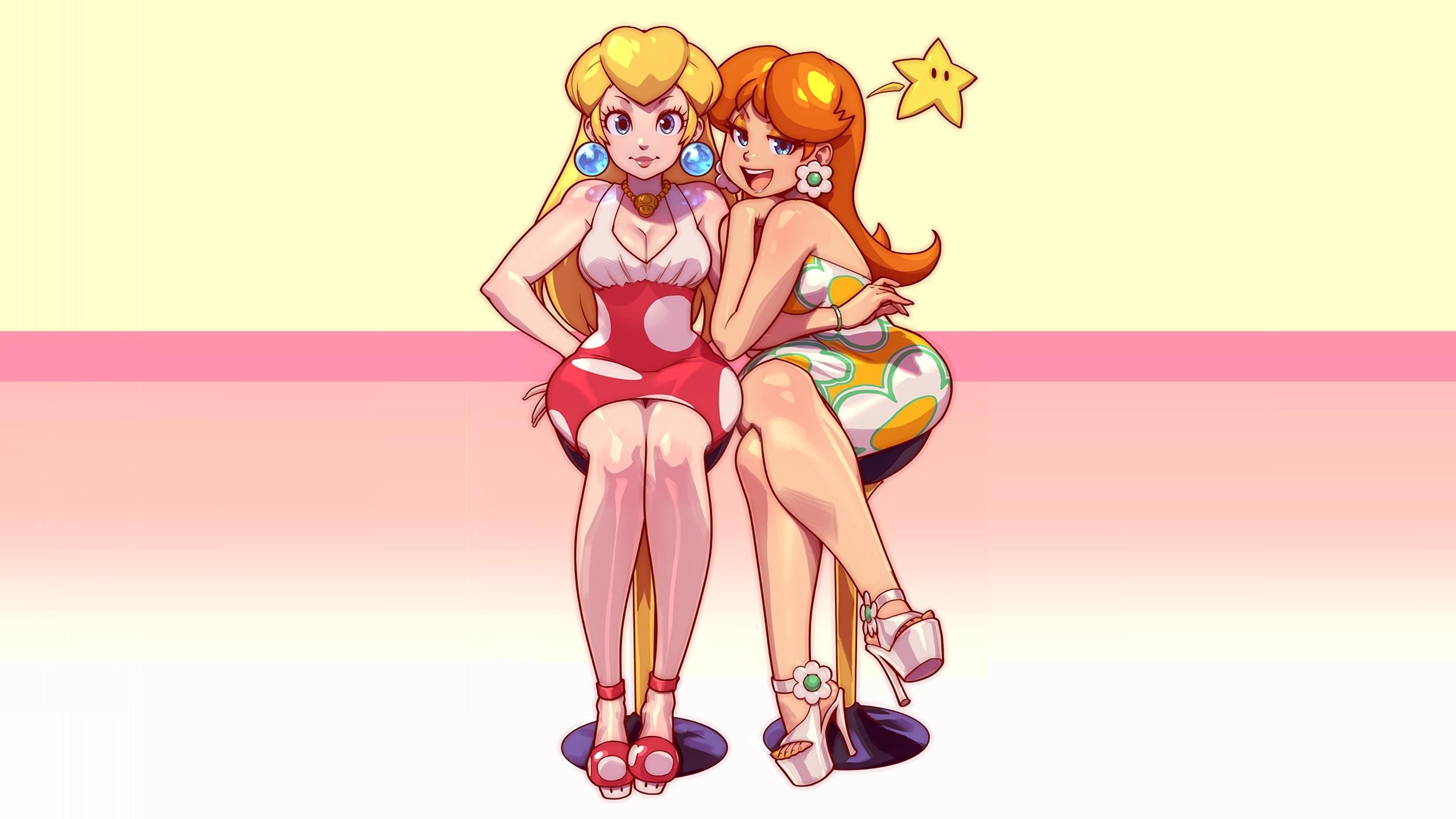 Princess Peach and Princess Daisy from Super Mario HD Wallpaper
