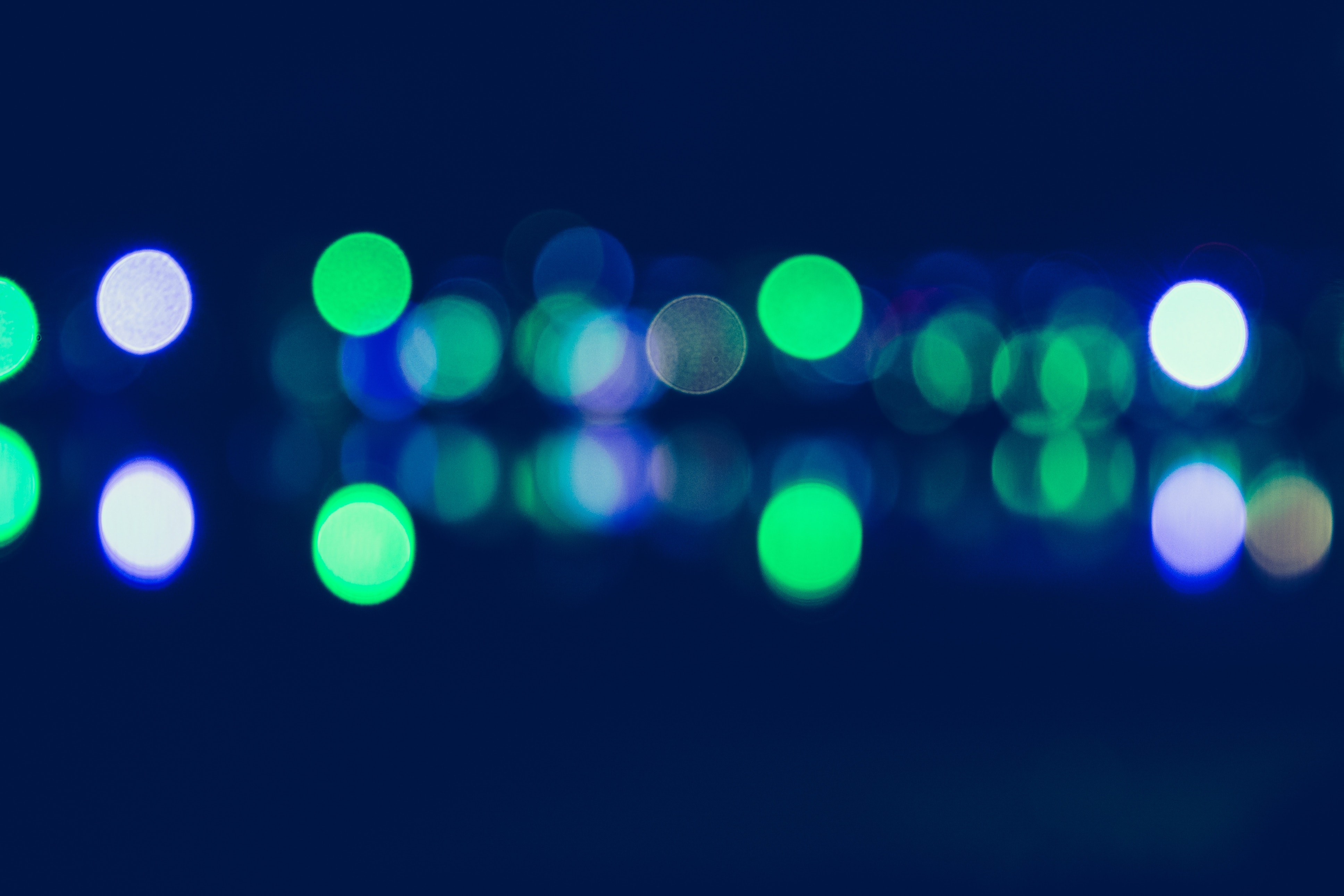 Bokeh lights in blue and green HD Wallpaper