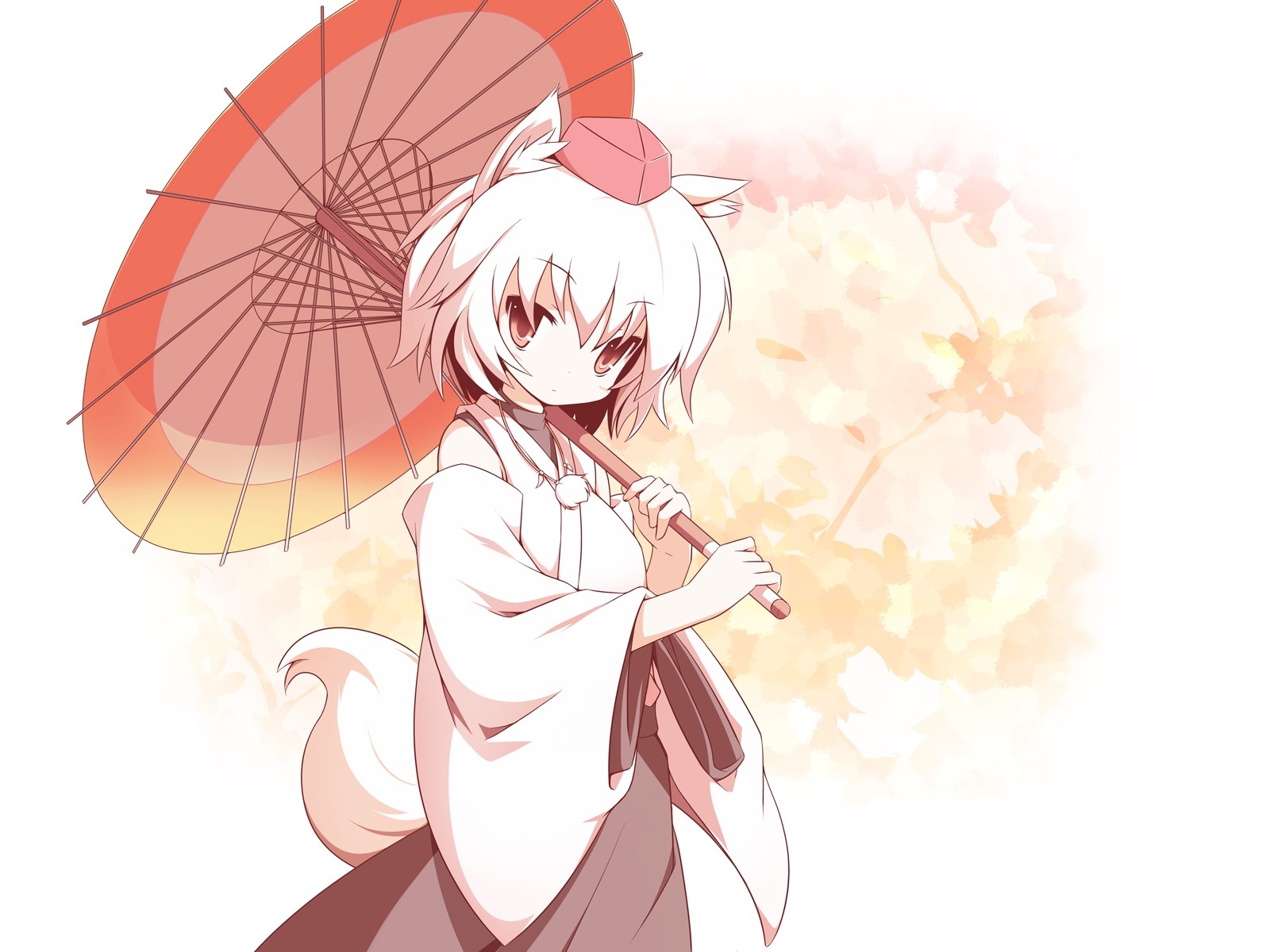 Momiji Inubashiri holding an umbrella HD Wallpaper