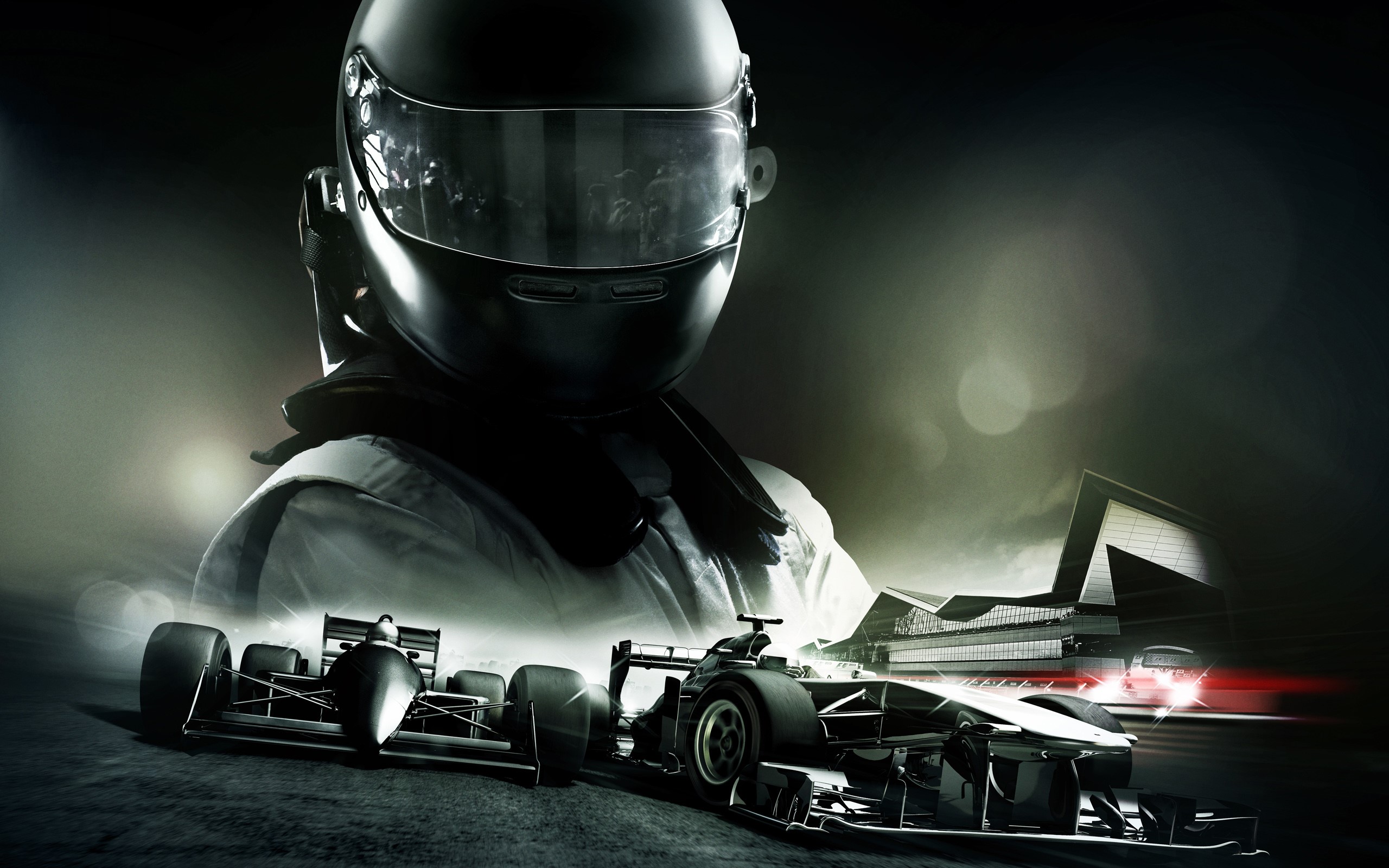 Formula 1 Racer and Cars HD Wallpaper