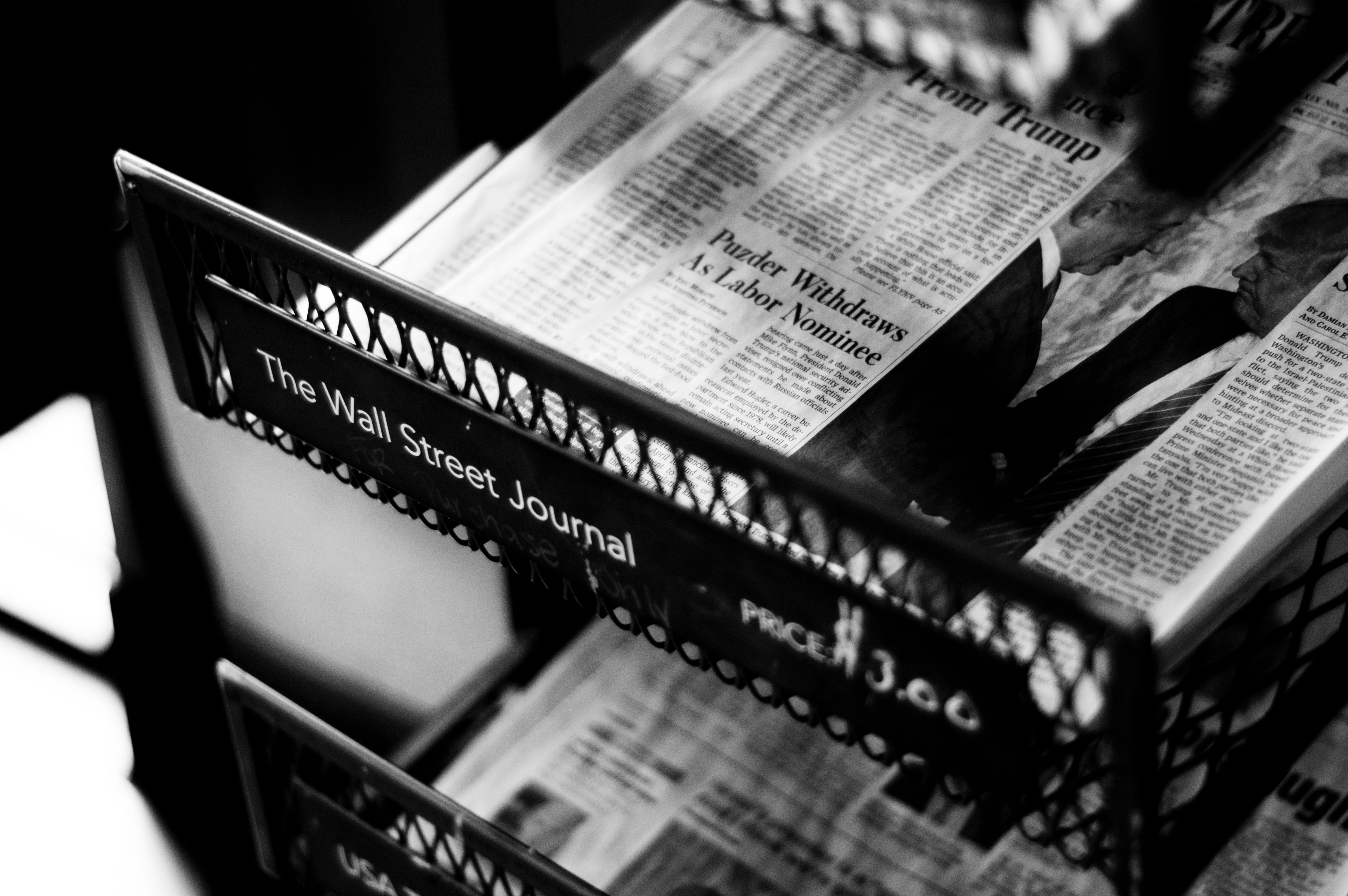 The Wall Street Journal Newspaper Stand with Trump Headline HD Wallpaper