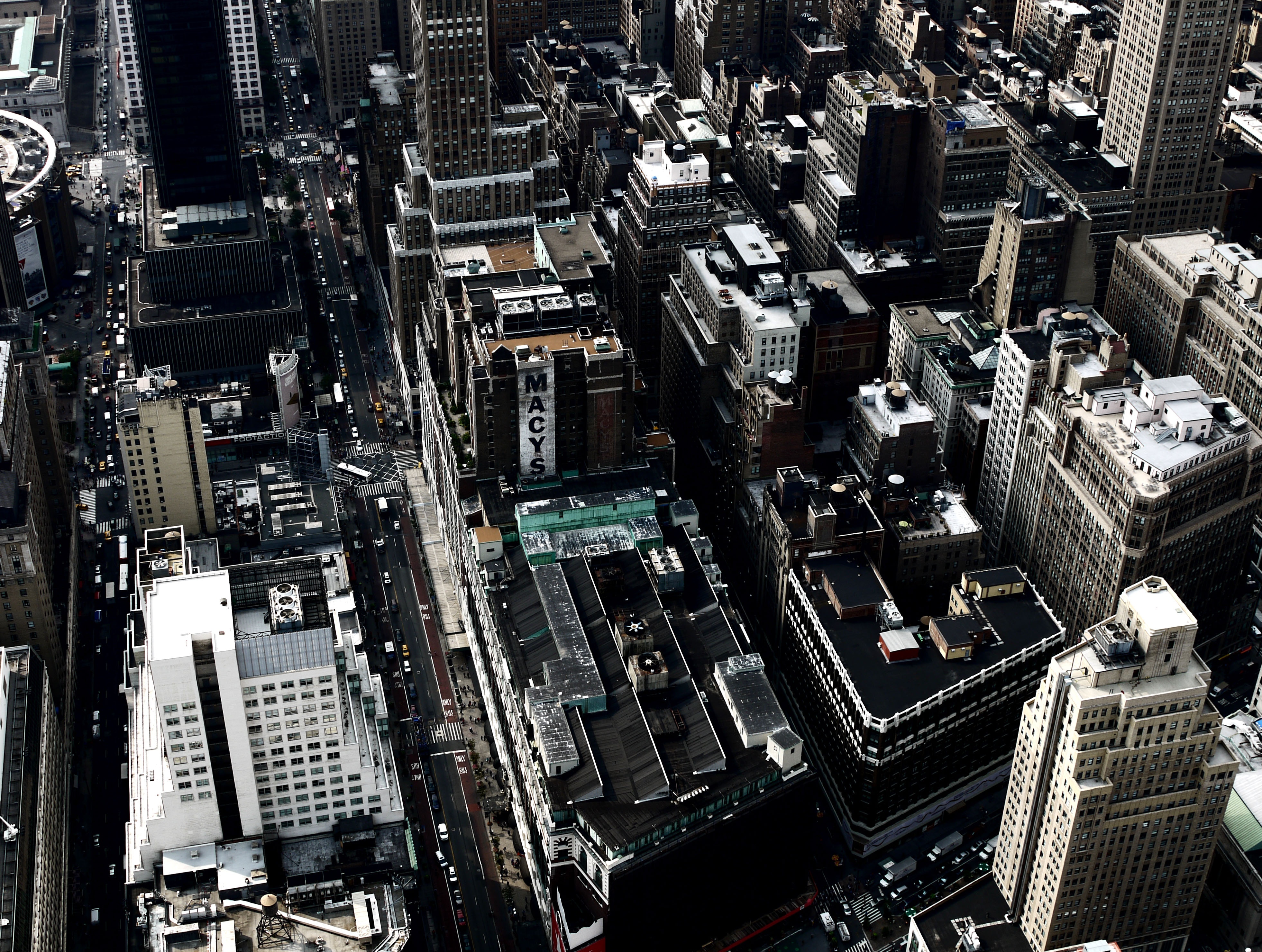 Aerial view of New York City skyscrapers and Macy's HD Wallpaper