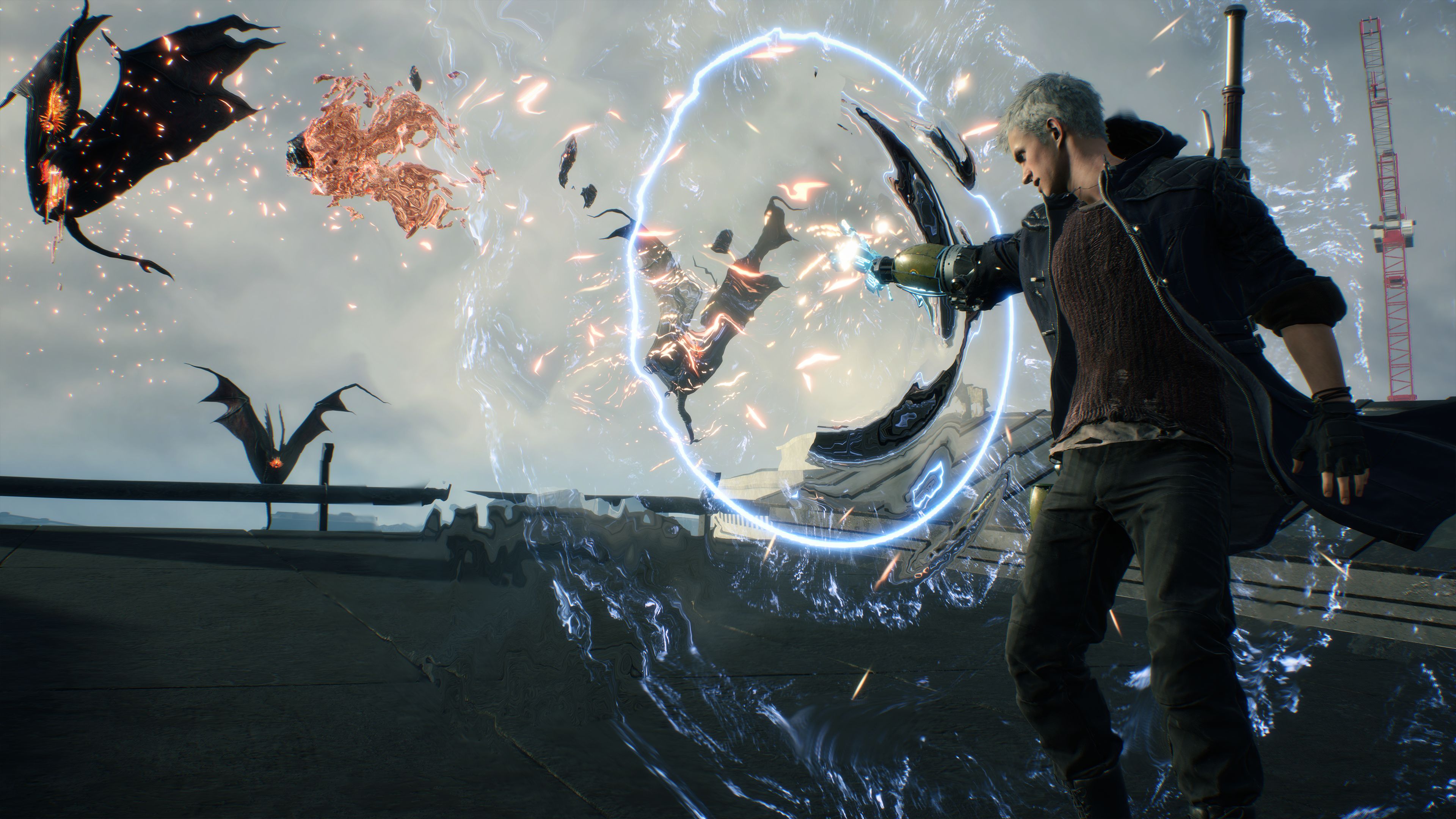 Nero from Devil May Cry 5 fighting demons HD Wallpaper