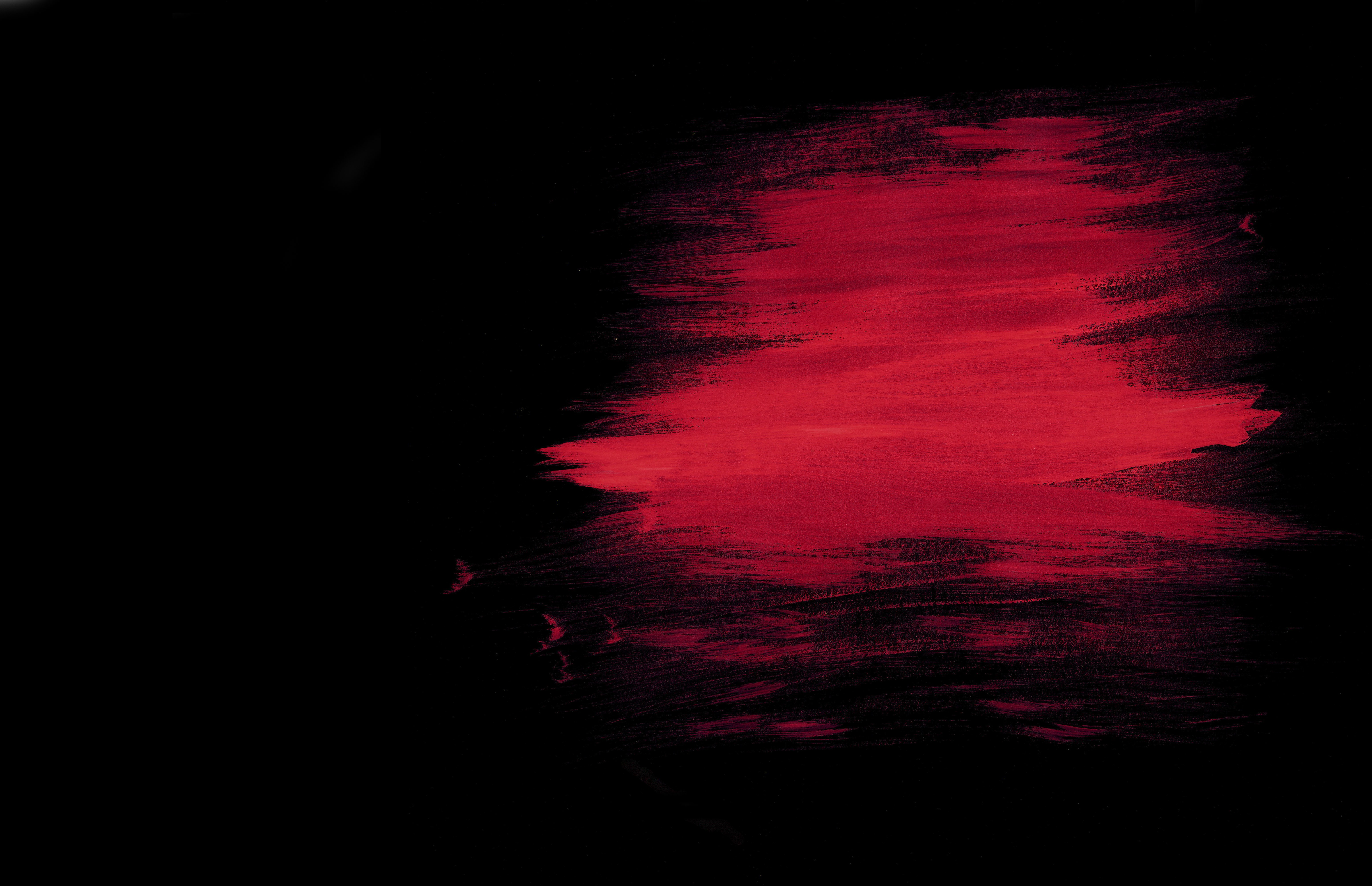 Abstract red brush strokes on black background 4K HD Wallpaper