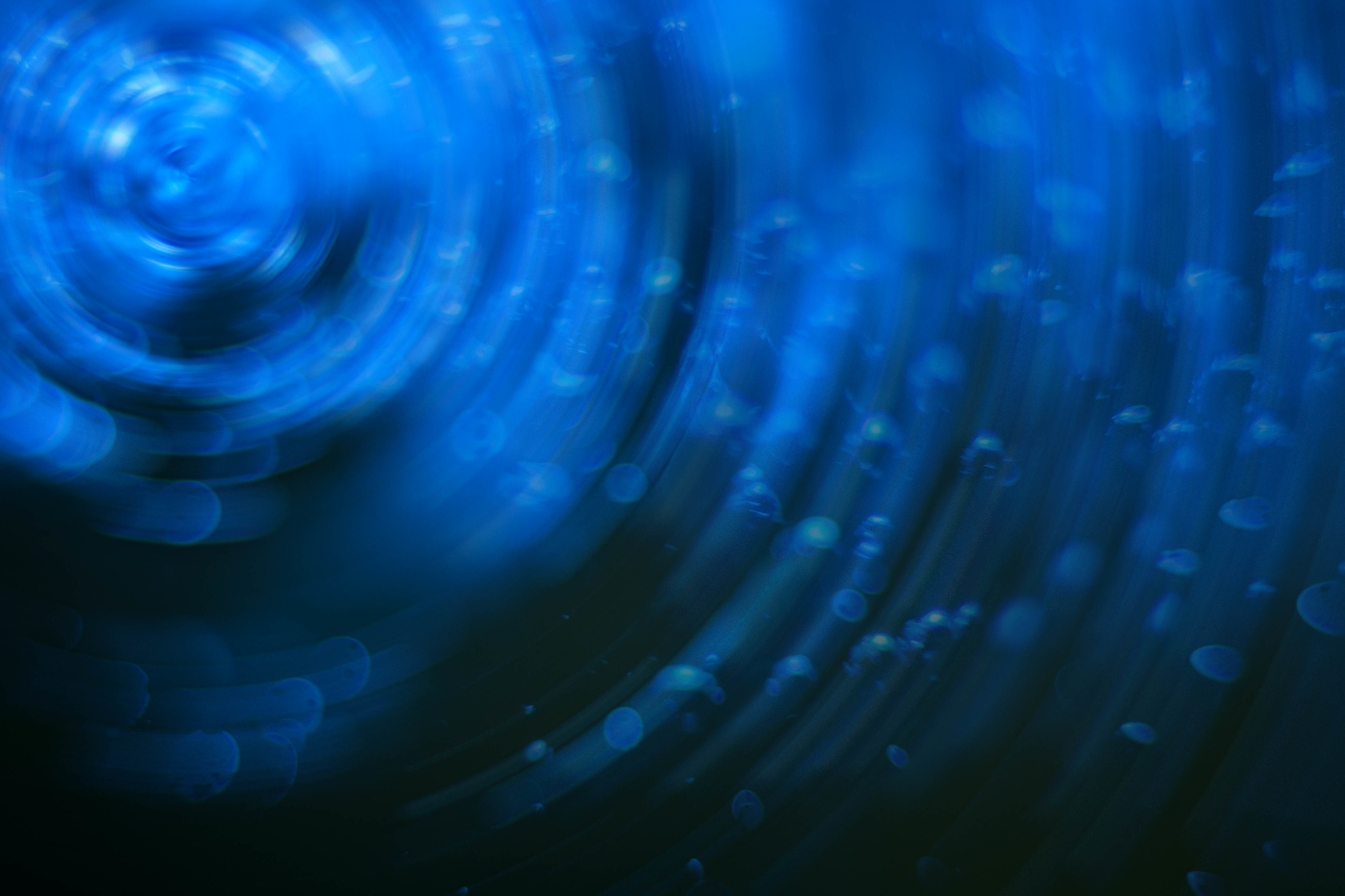 Abstract blue swirls and bokeh HD Wallpaper
