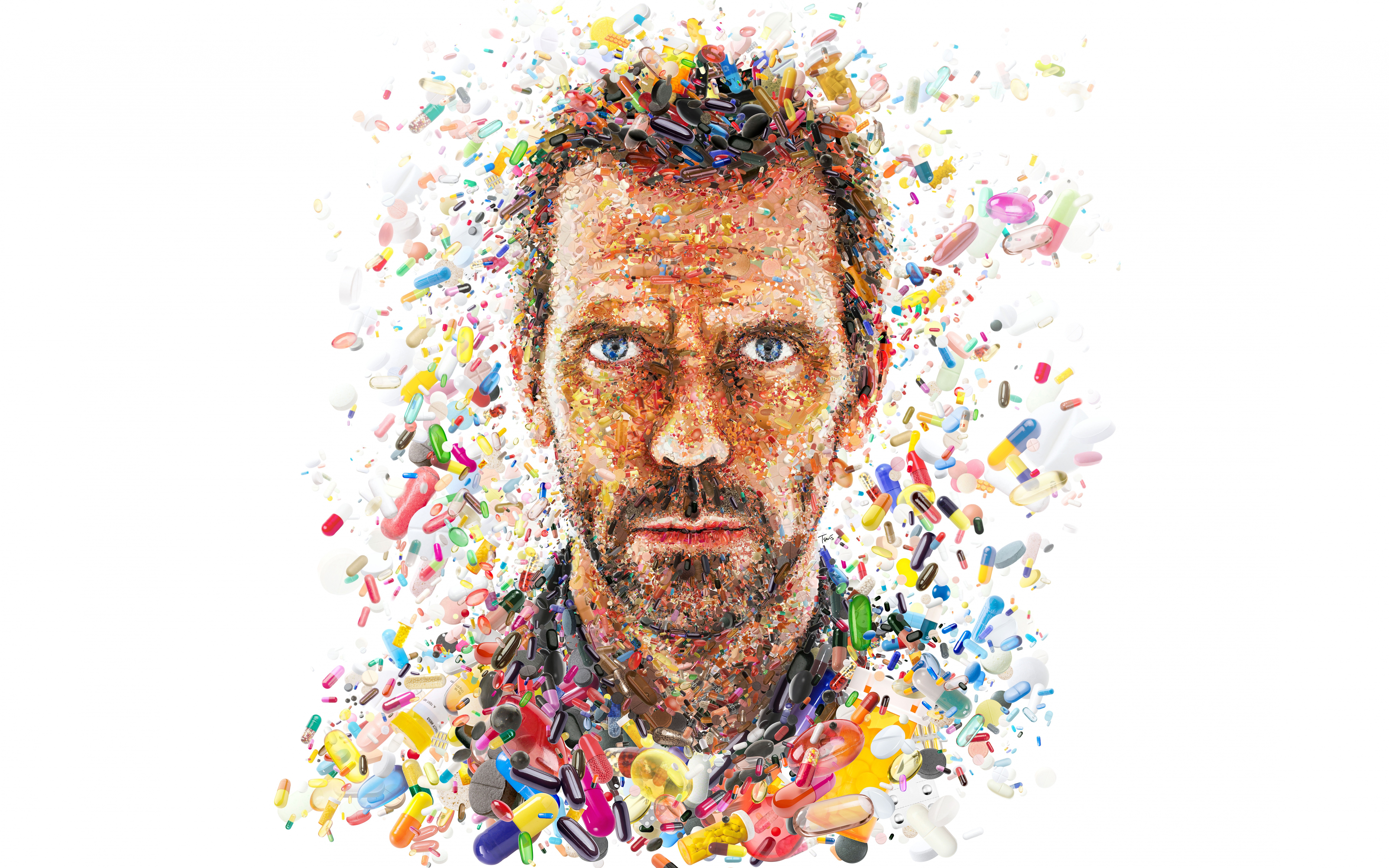 Dr. Gregory House made of pills HD Wallpaper