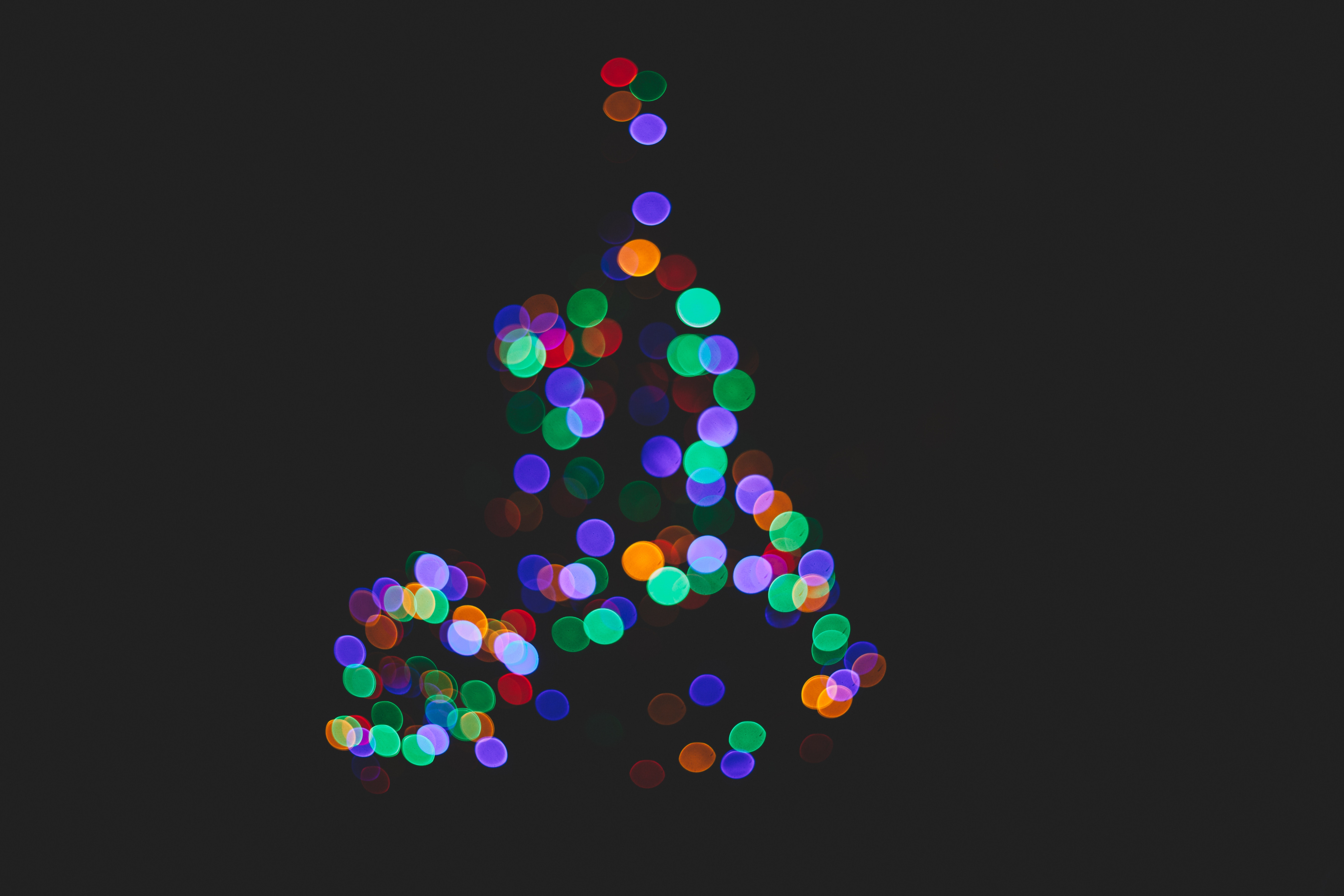 Bokeh Christmas Lights in a Tree Shape HD Wallpaper