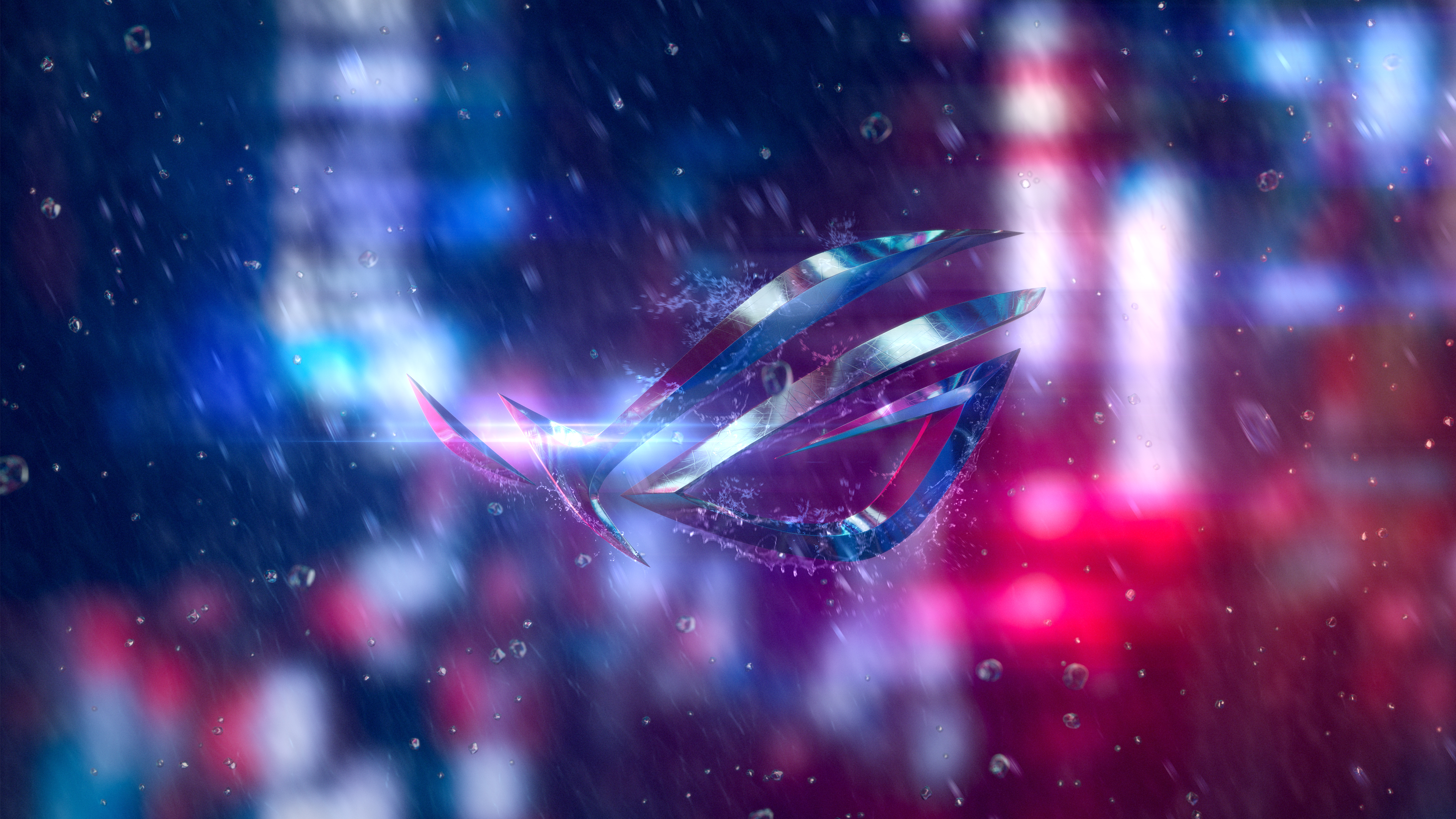 Republic of Gamers logo in rain 4K HD Wallpaper