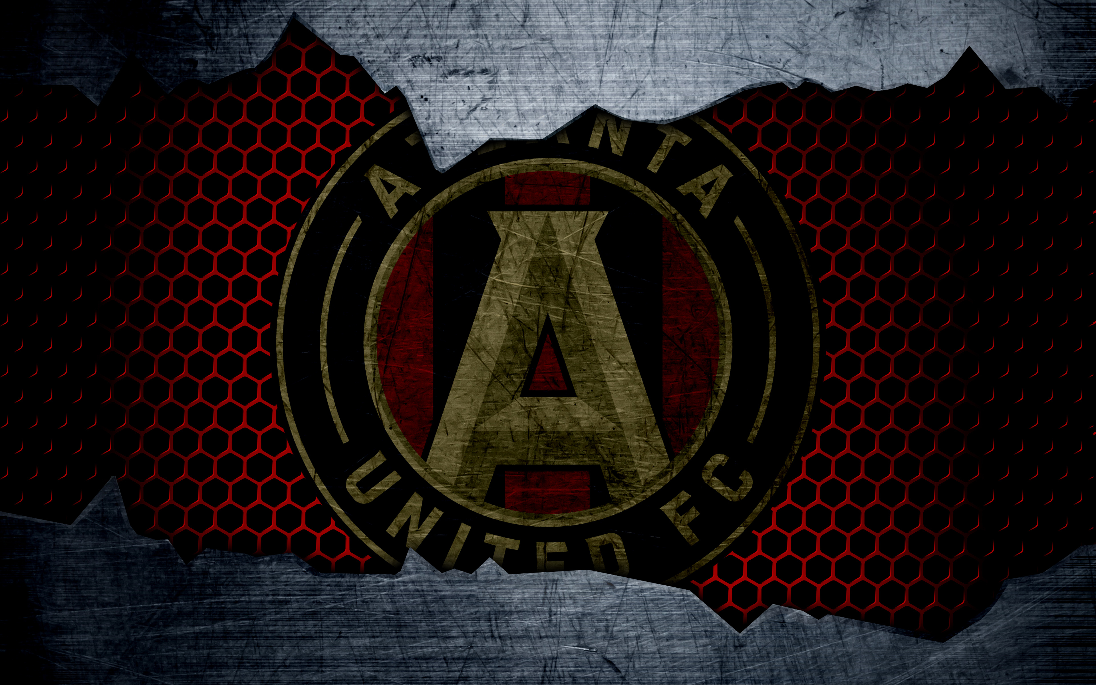 Atlanta United FC logo on a textured background HD Wallpaper