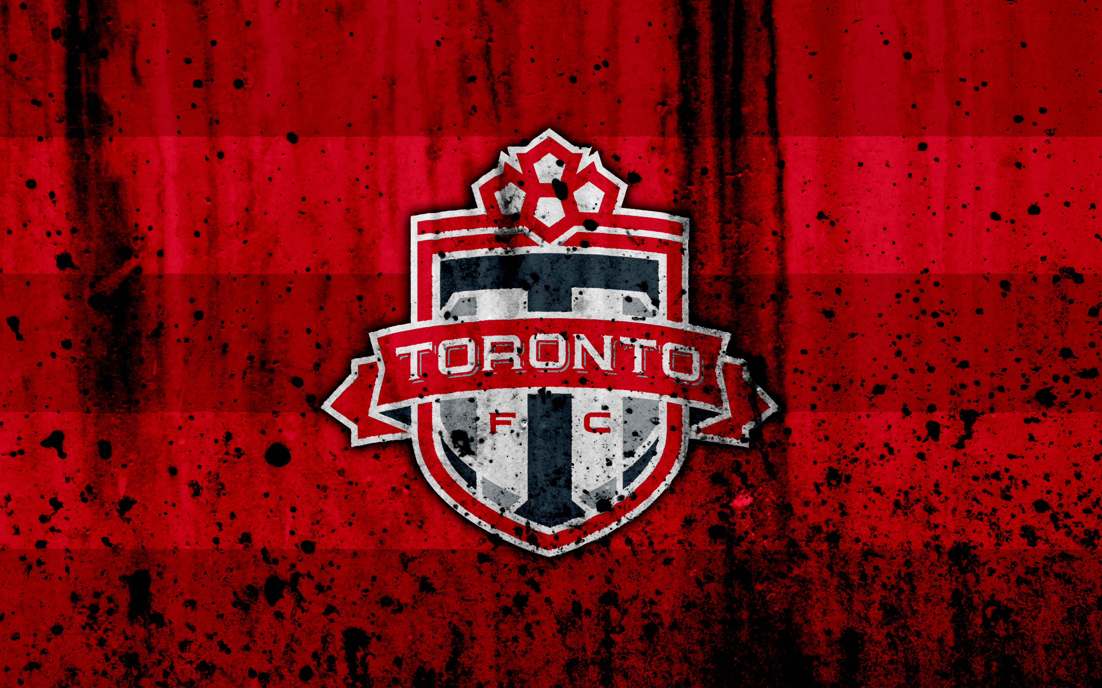 Toronto FC Emblem on Red Grunge Background HD Wallpaper