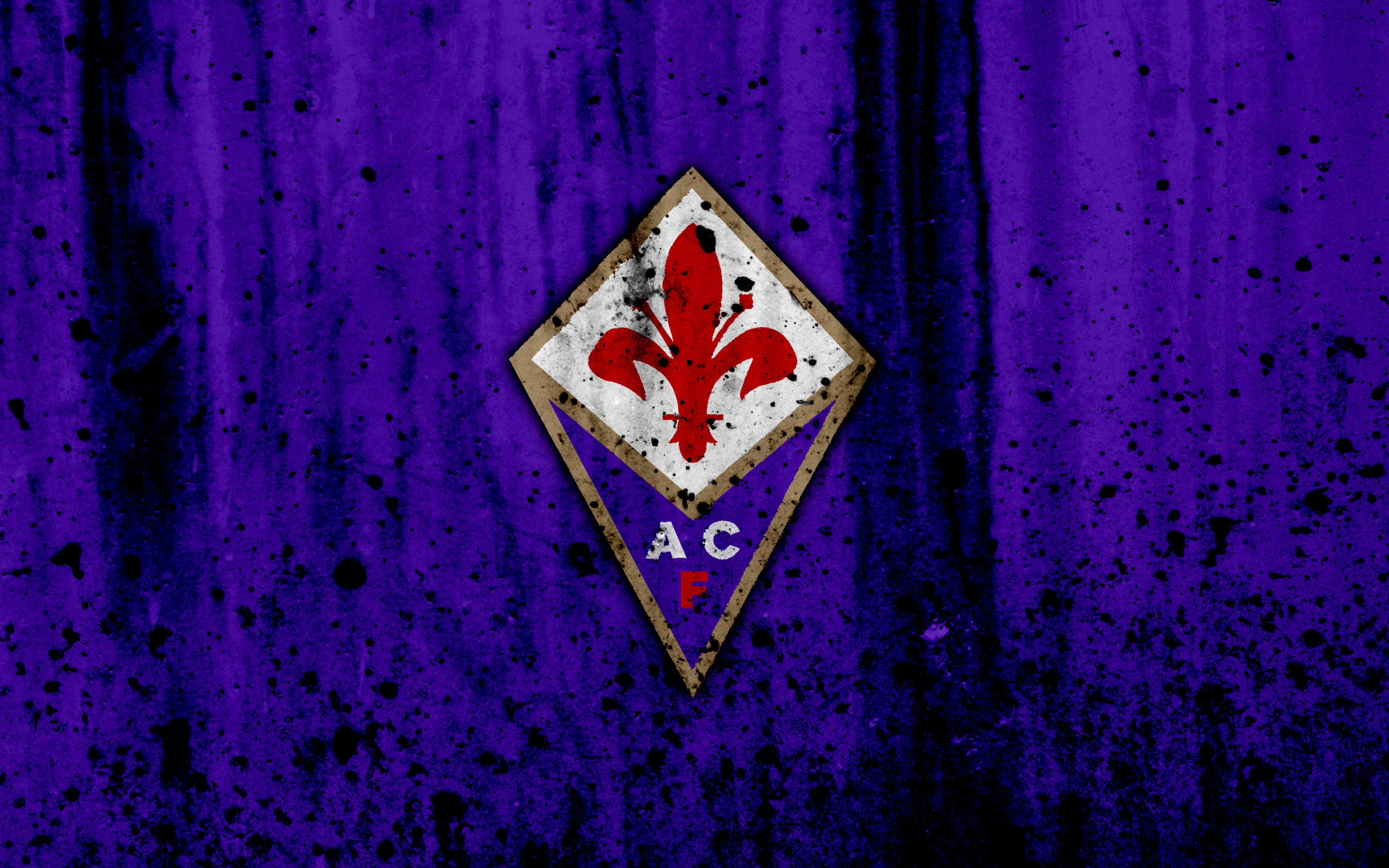 ACF Fiorentina logo on purple background HD Wallpaper