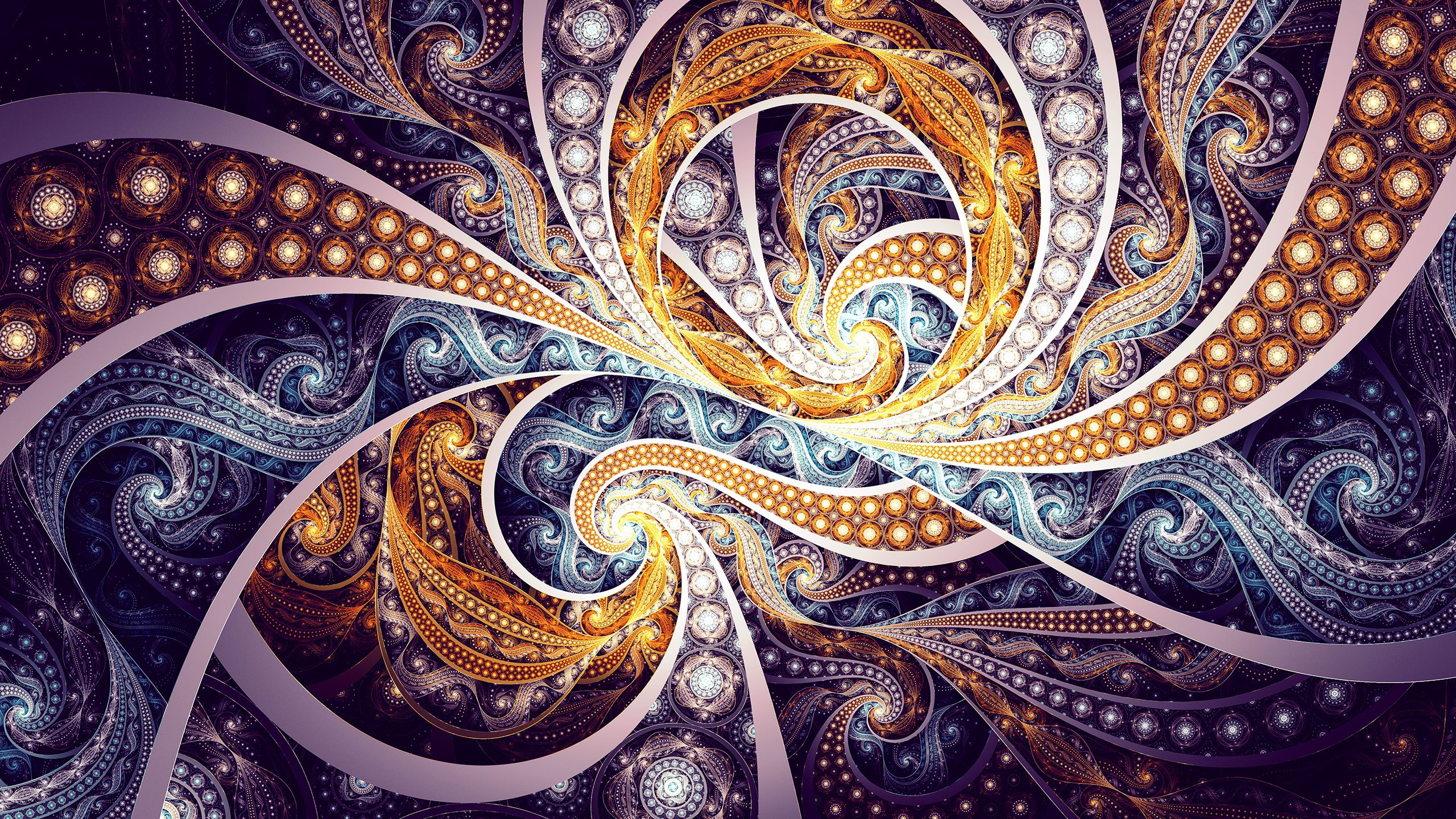 Abstract Fractal Swirl Pattern HD Wallpaper