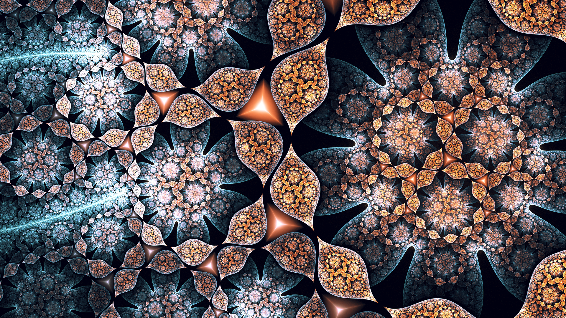 Intricate Abstract Fractal Pattern in Earth Tones HD Wallpaper