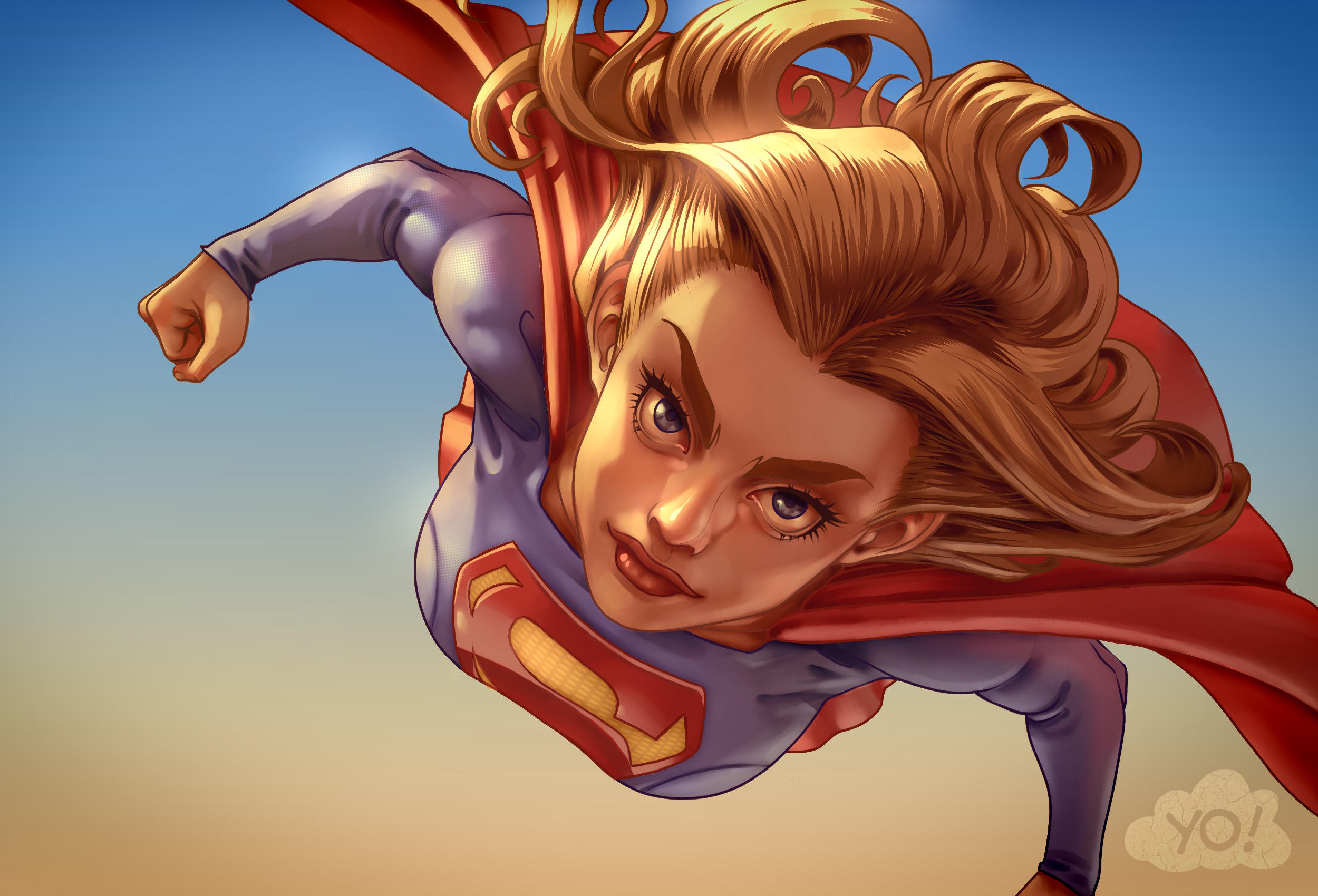 Supergirl from DC Comics flying HD Wallpaper