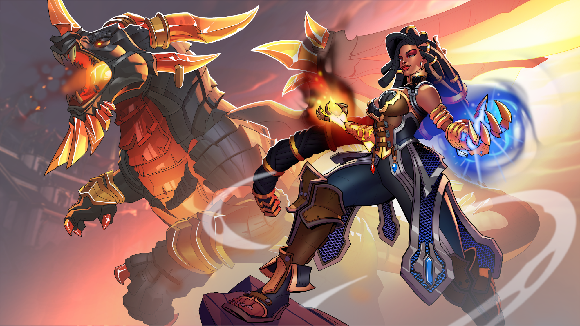 Imani and Dragon from Paladins HD Wallpaper