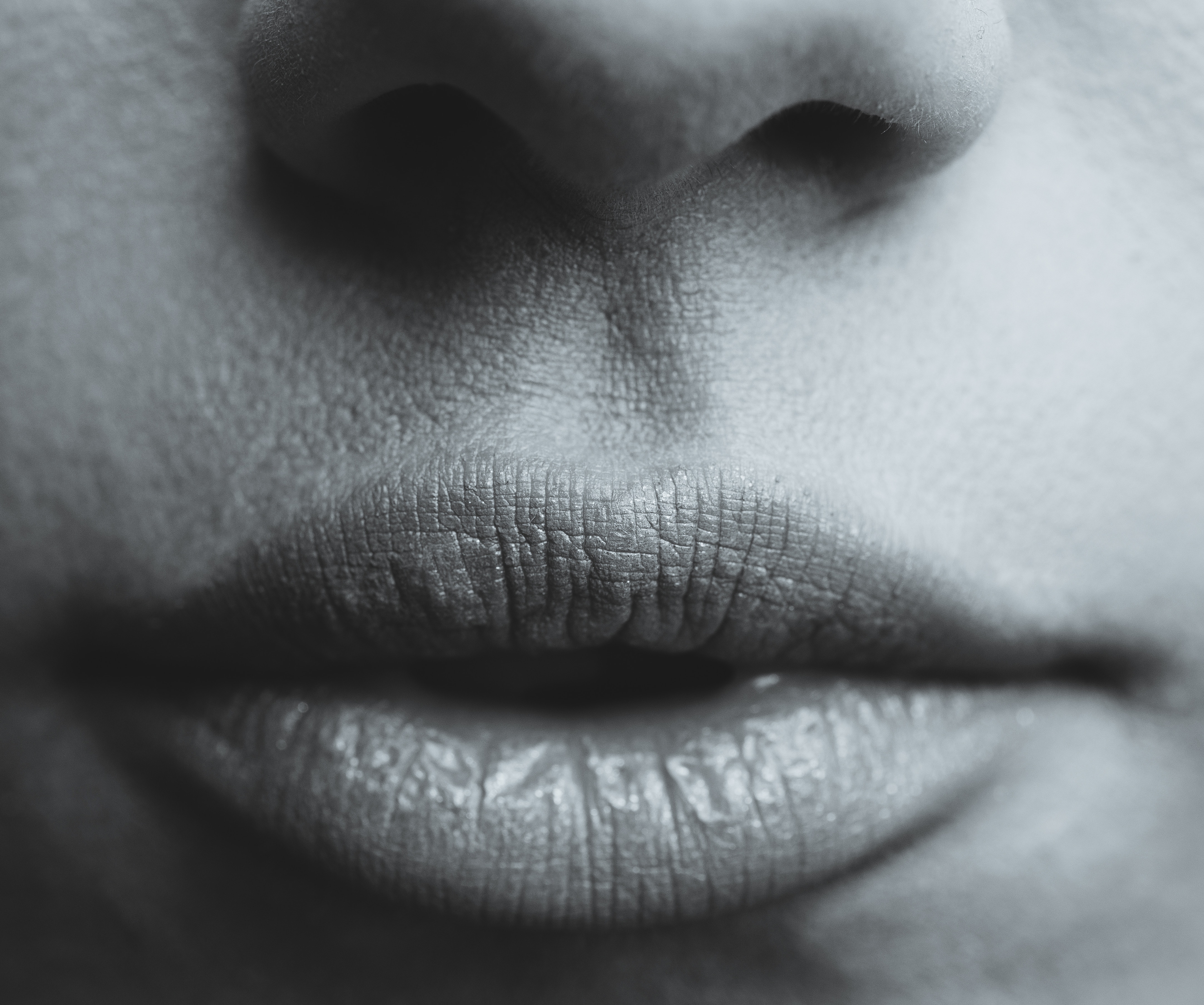 Close-up of lips and nose HD Wallpaper