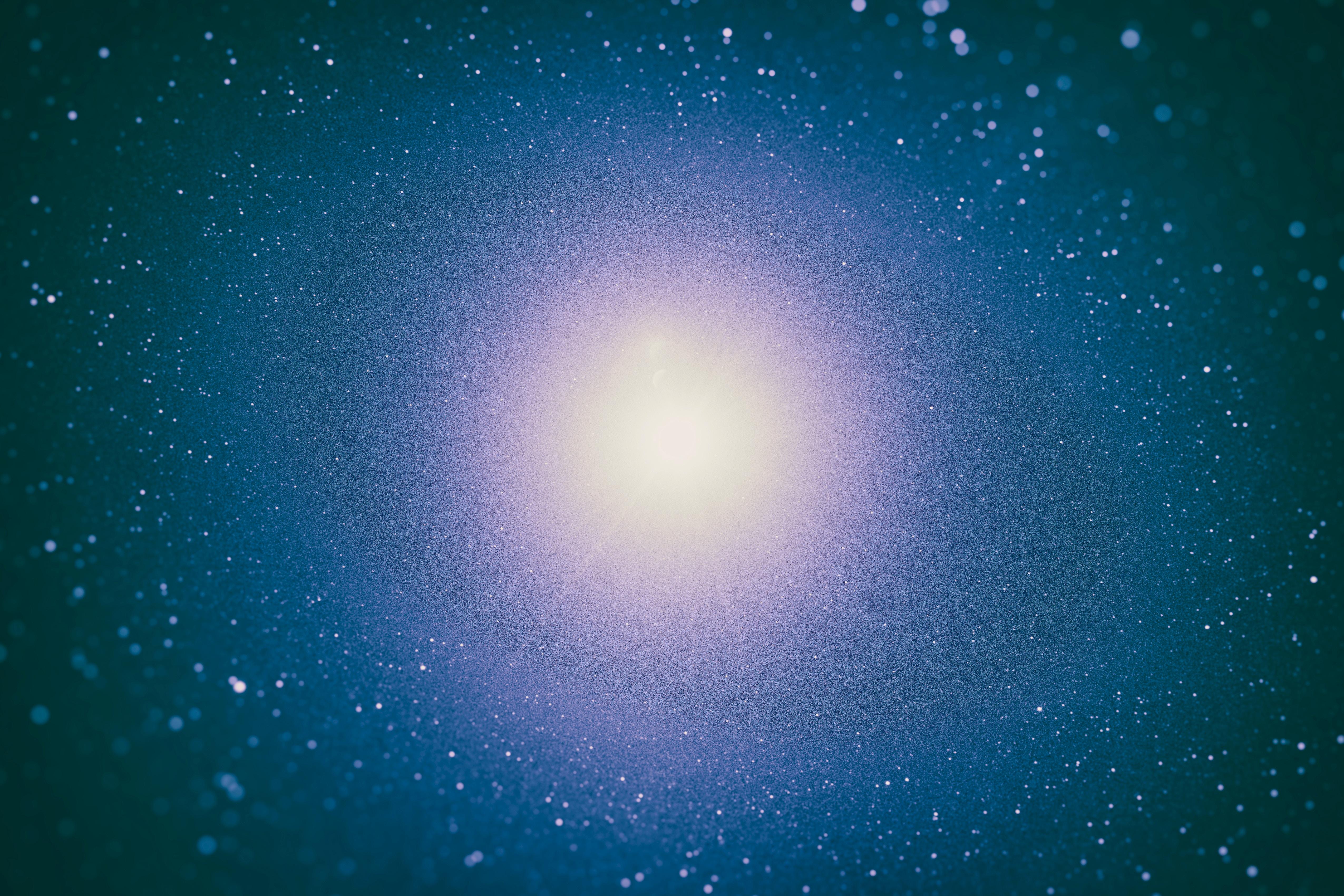 A bright light emanates from a starry galaxy HD Wallpaper