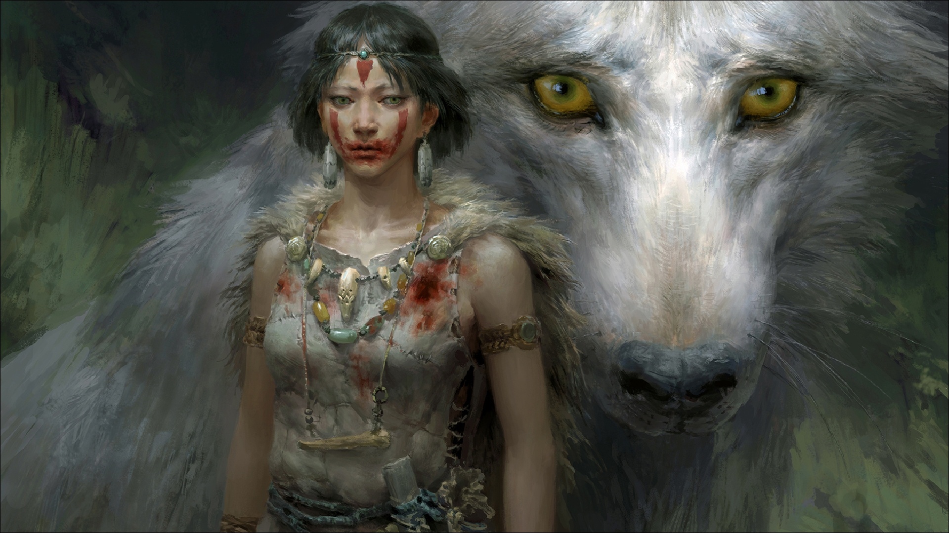 Princess Mononoke and Wolf HD Wallpaper