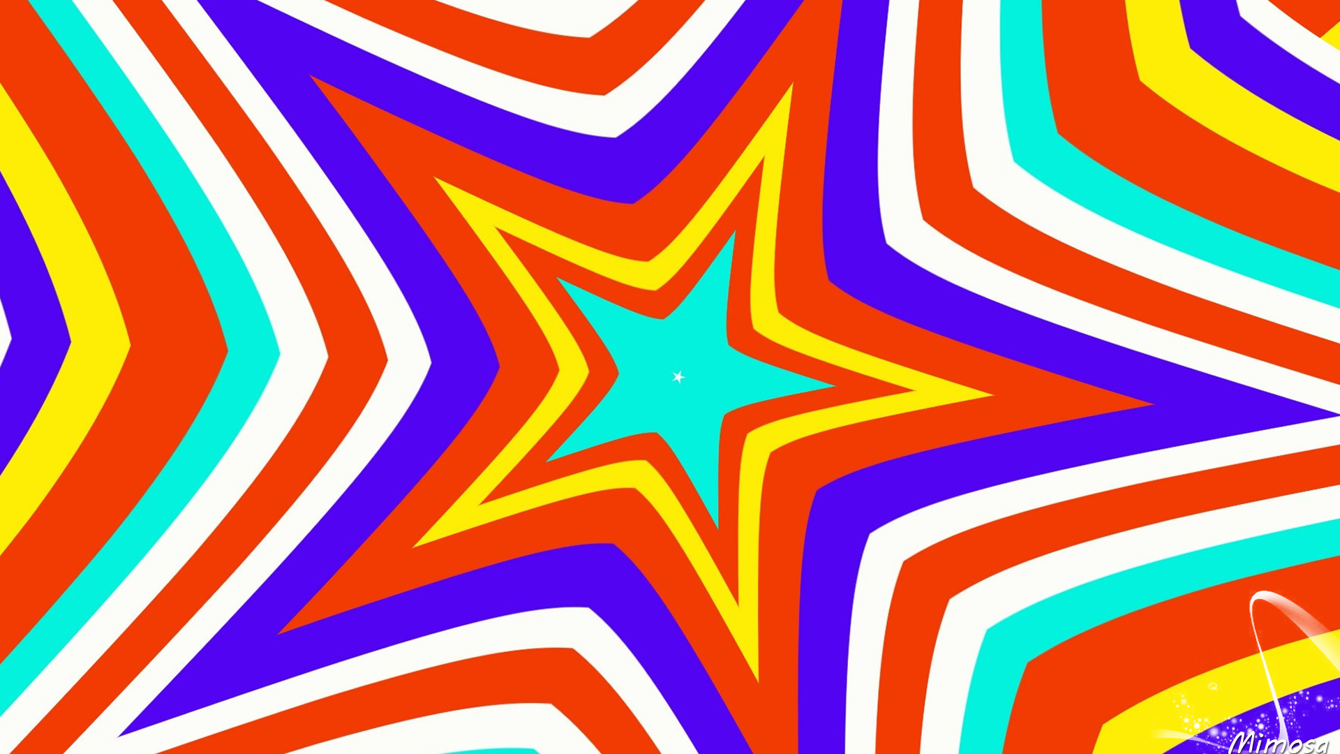 Abstract Star Pattern with Red, Blue, Yellow, and White HD Wallpaper