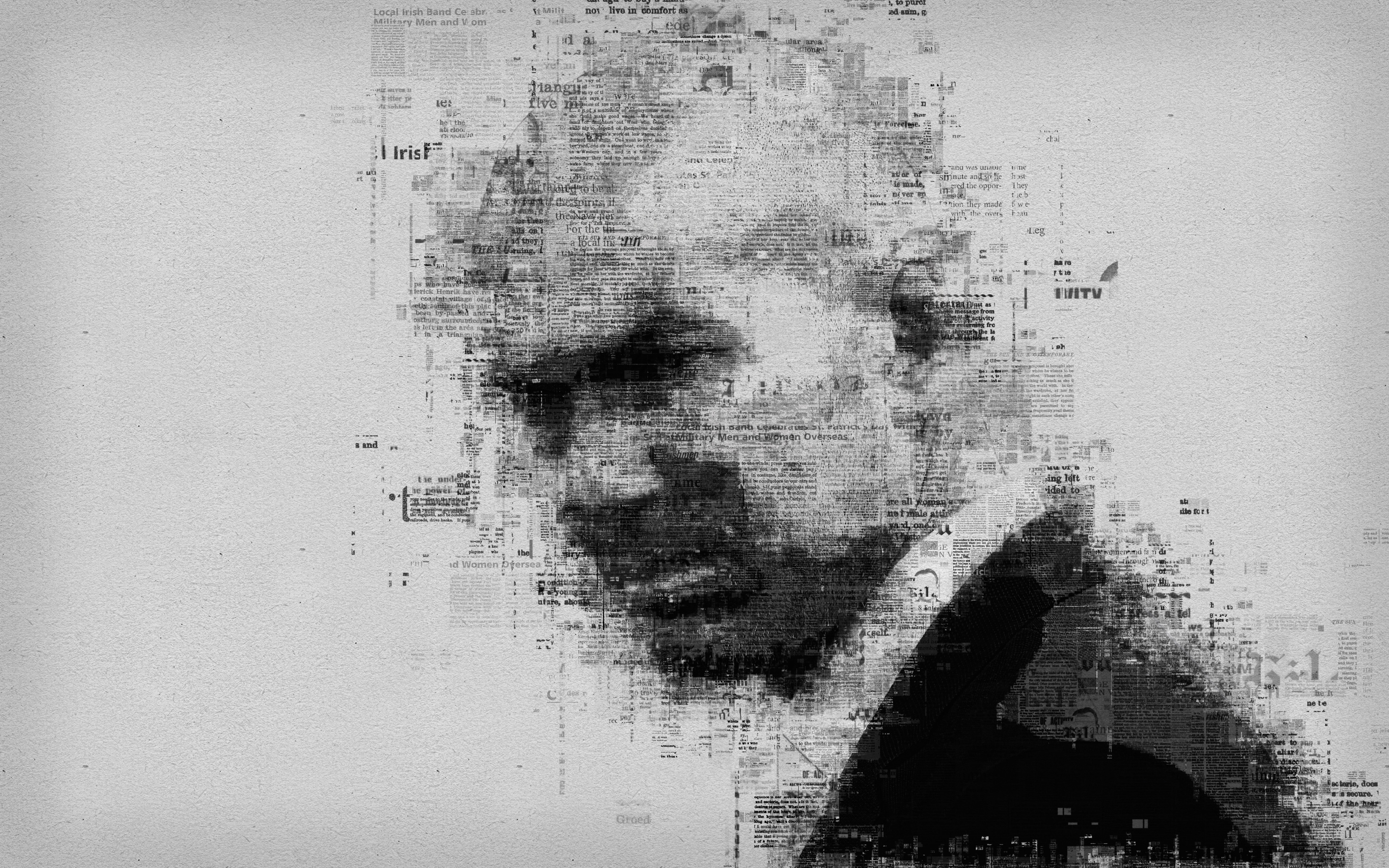 Zinedine Zidane portrait made of newspaper clippings HD Wallpaper