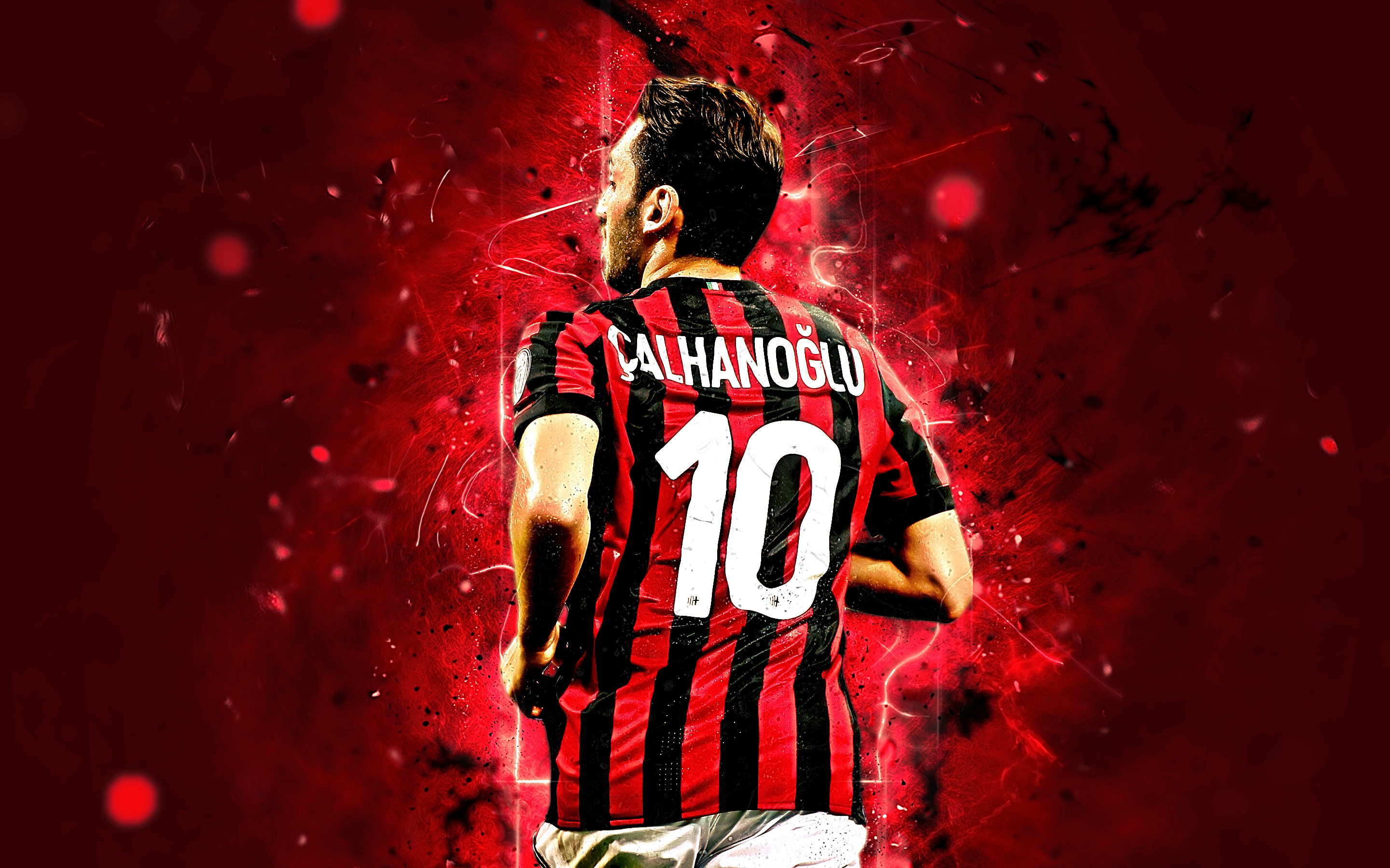 Hakan Çalhanoğlu 10 A.C. Milan Soccer HD Wallpaper