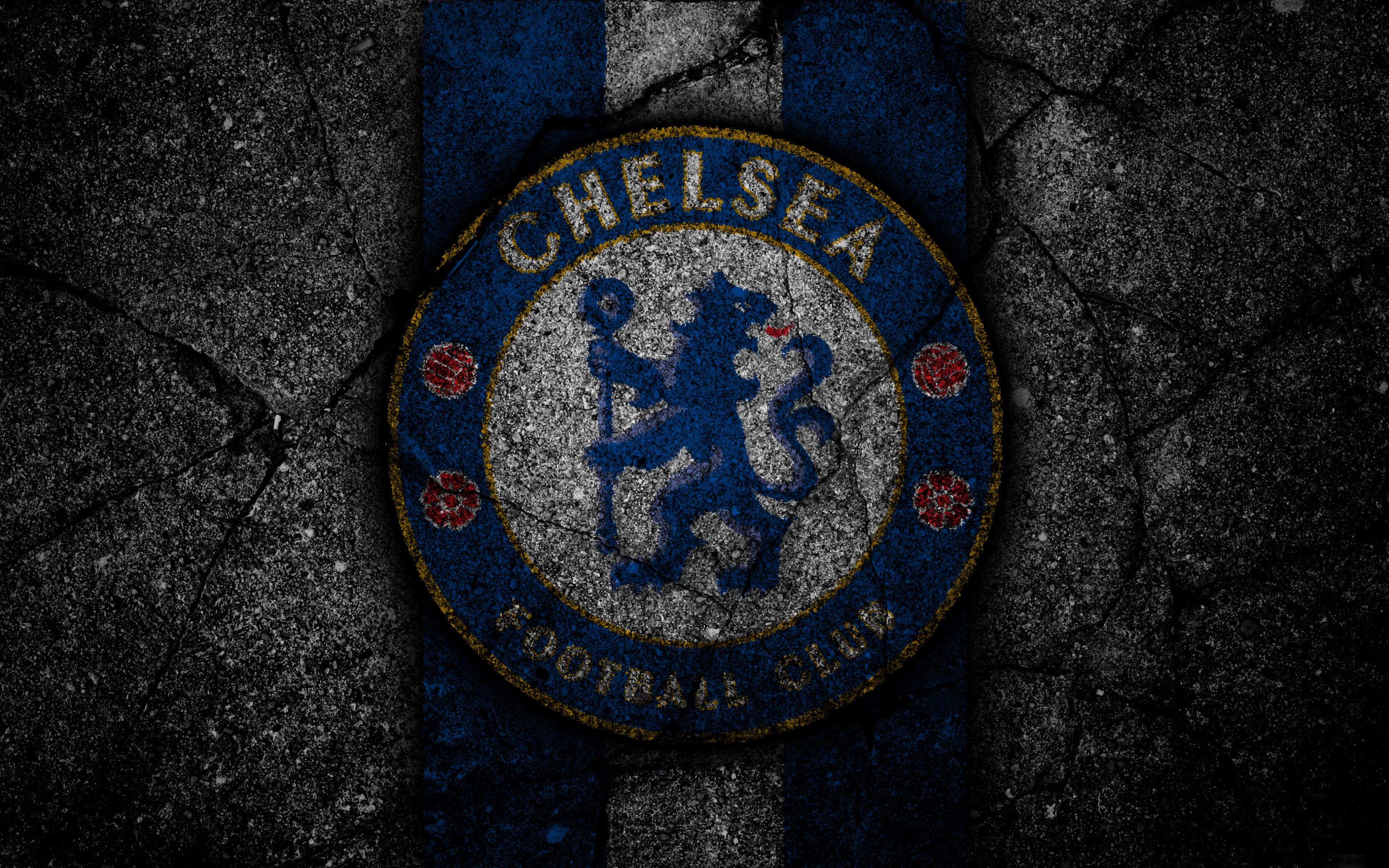 Chelsea F.C. Logo on Textured Background HD Wallpaper