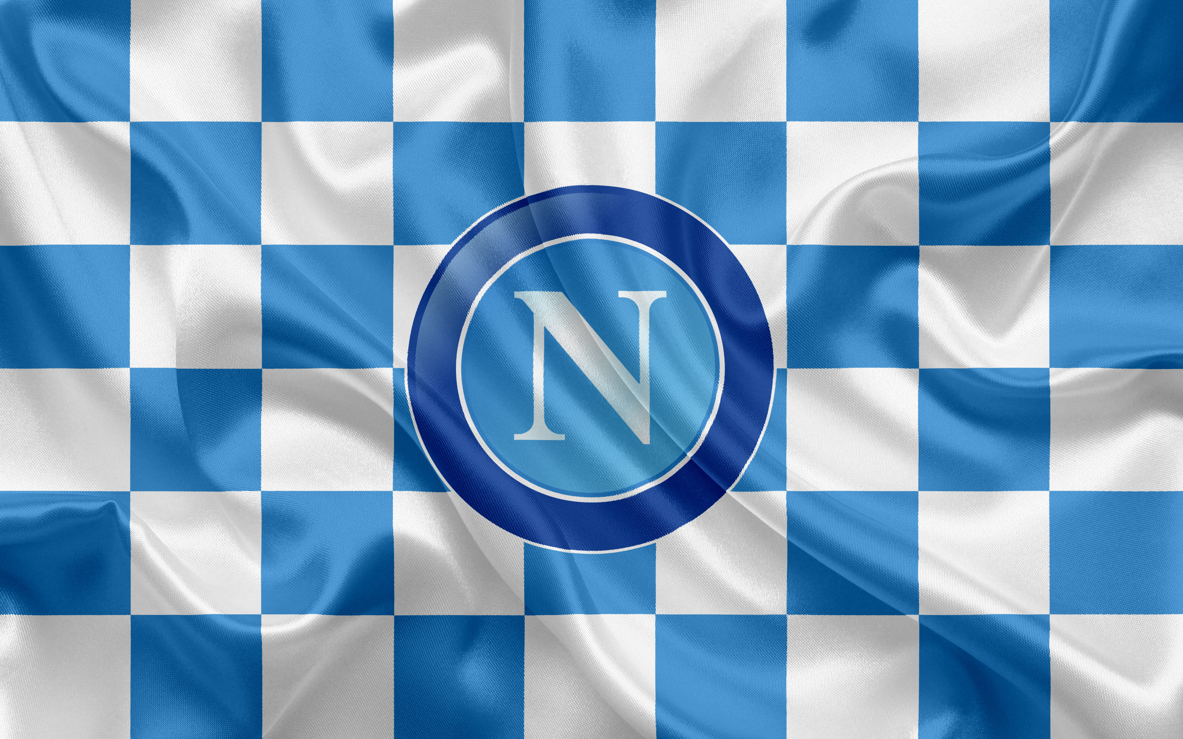 S.S.C. Napoli logo on checkered flag HD Wallpaper