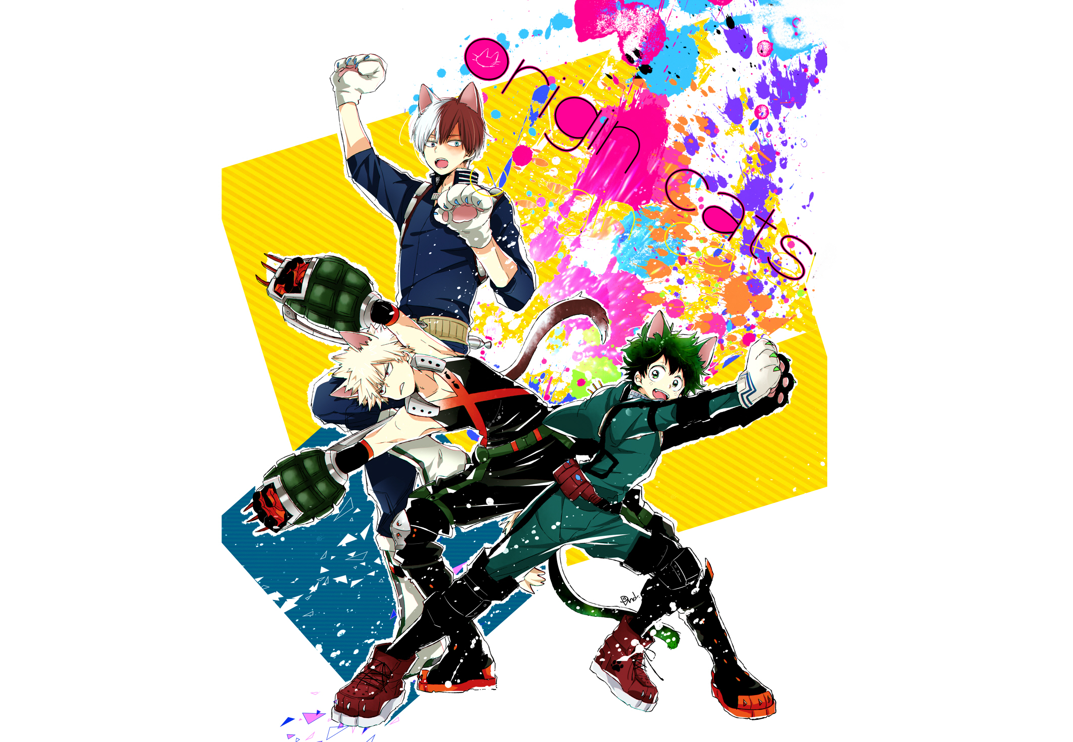 My Hero Academia characters with cat ears HD Wallpaper