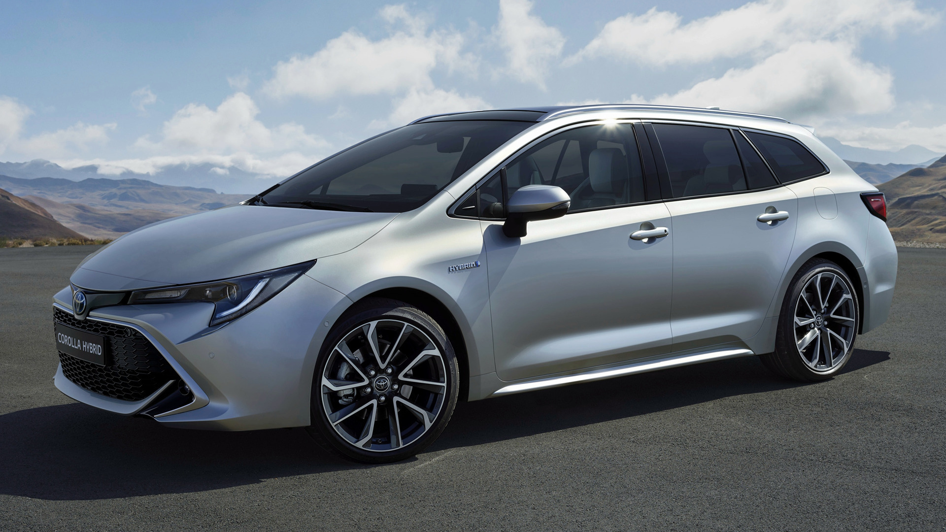 Silver Toyota Corolla Touring Sports Hybrid Station Wagon HD Wallpaper
