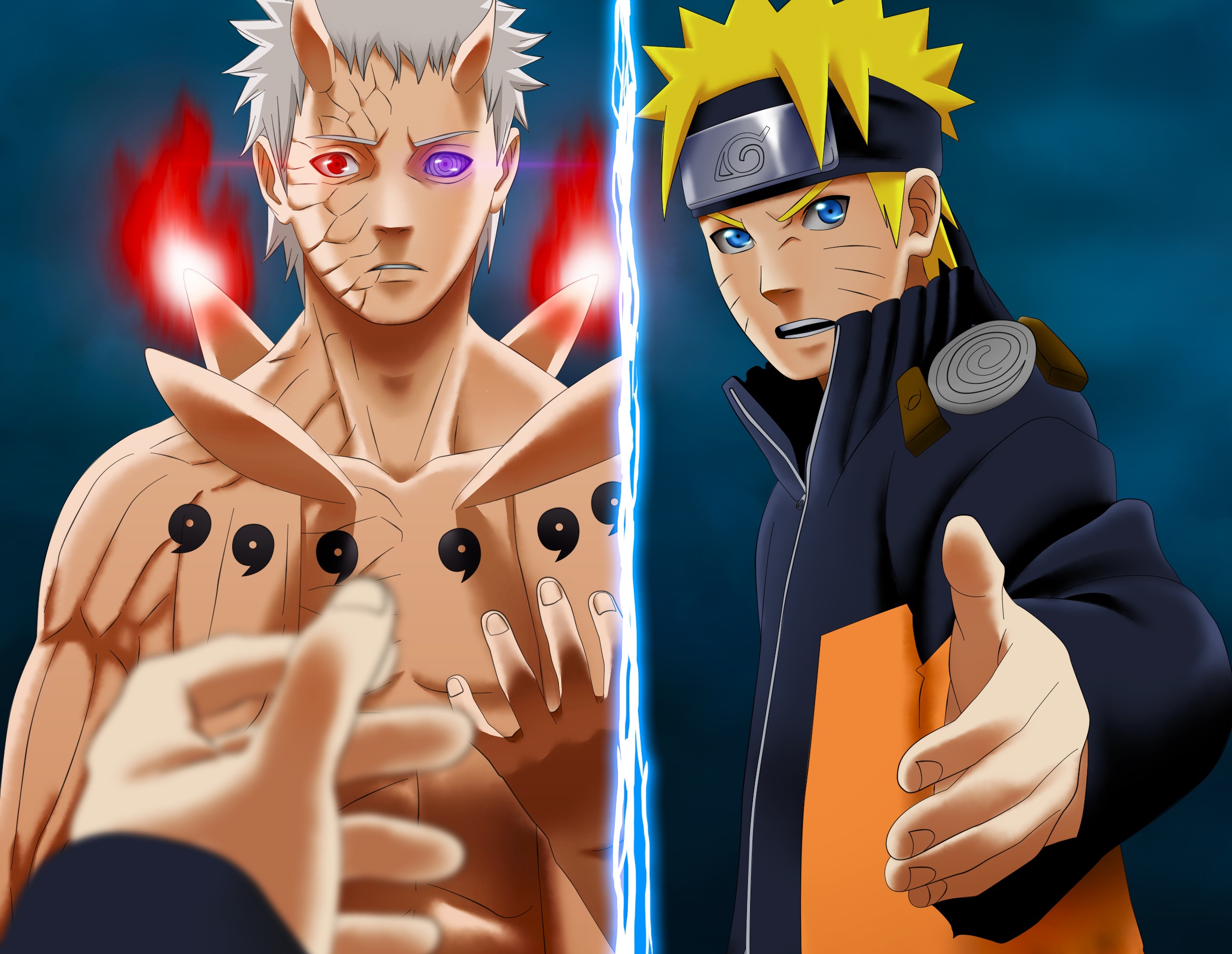 Naruto Uzumaki and Obito Uchiha from Naruto HD Wallpaper