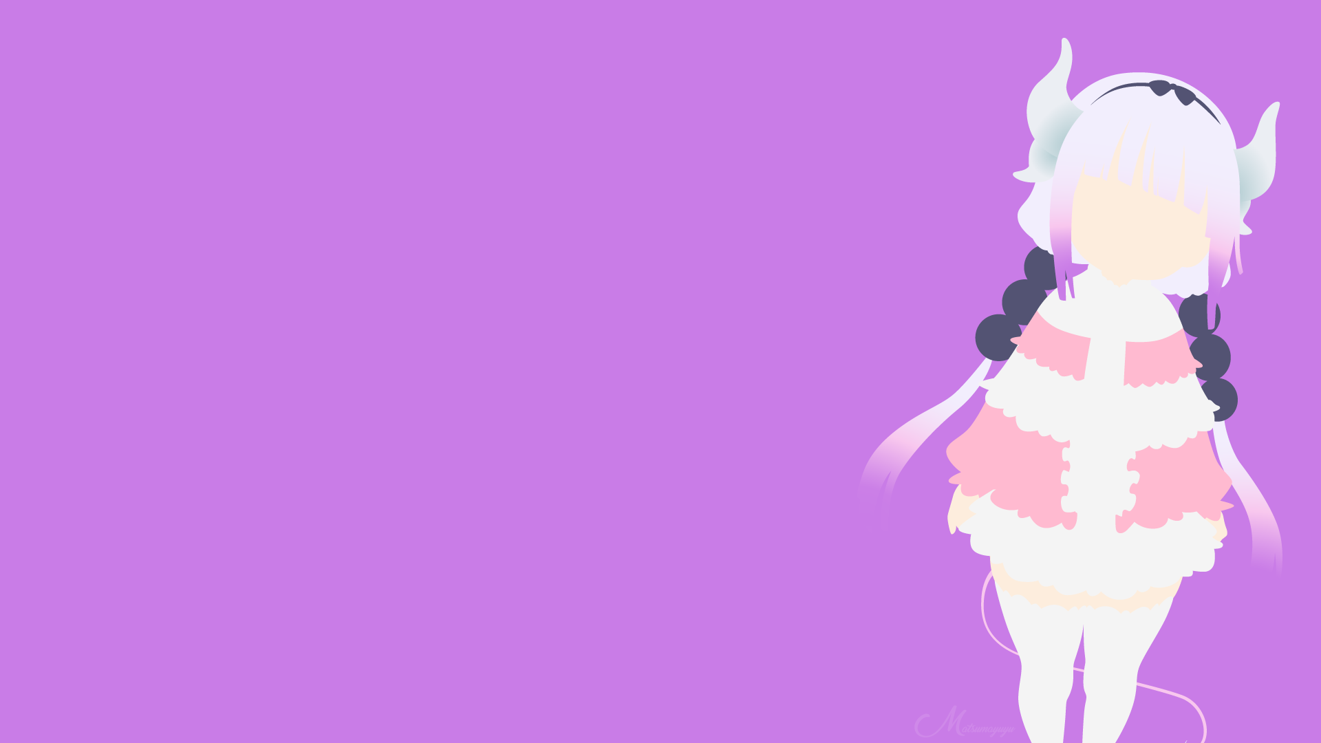 Minimalist Kanna Kamui Character Art on Purple HD Wallpaper