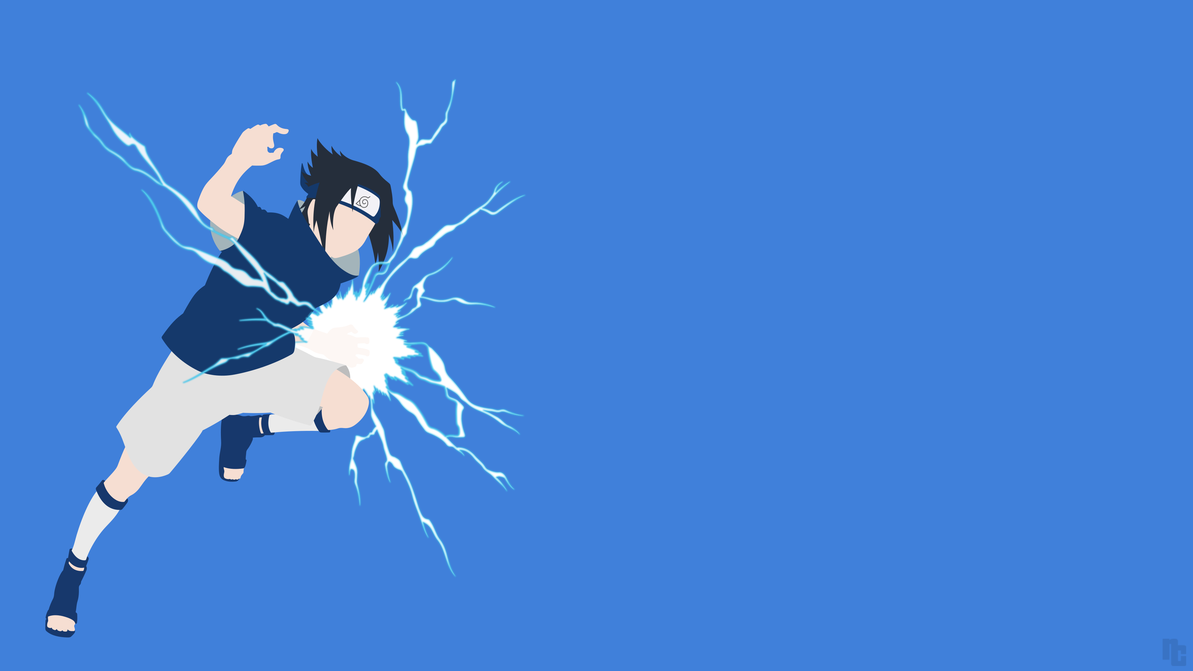 Sasuke Uchiha using Chidori HD Wallpaper