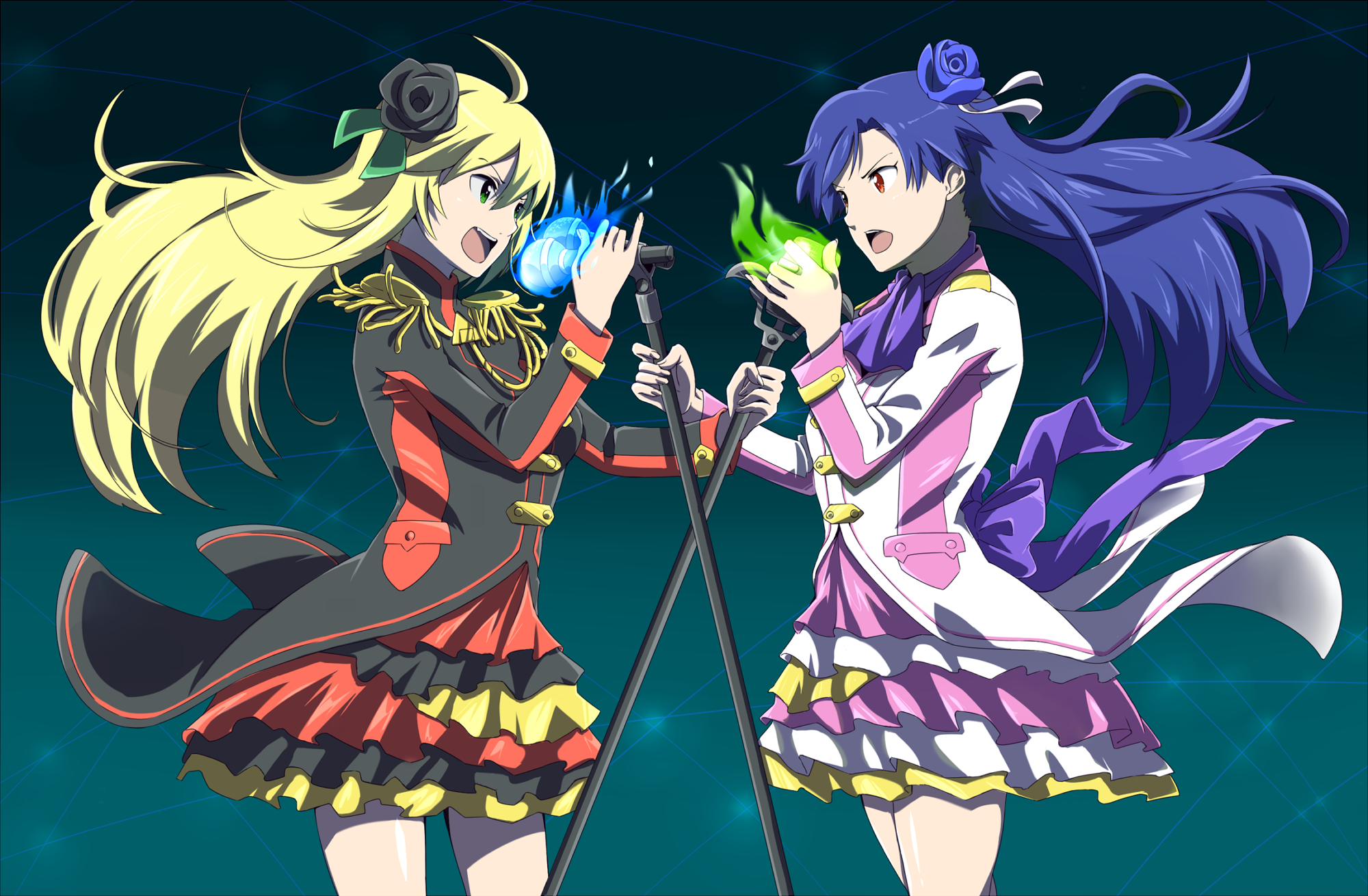 Miki Hoshii and Chihaya Kisaragi singing HD Wallpaper