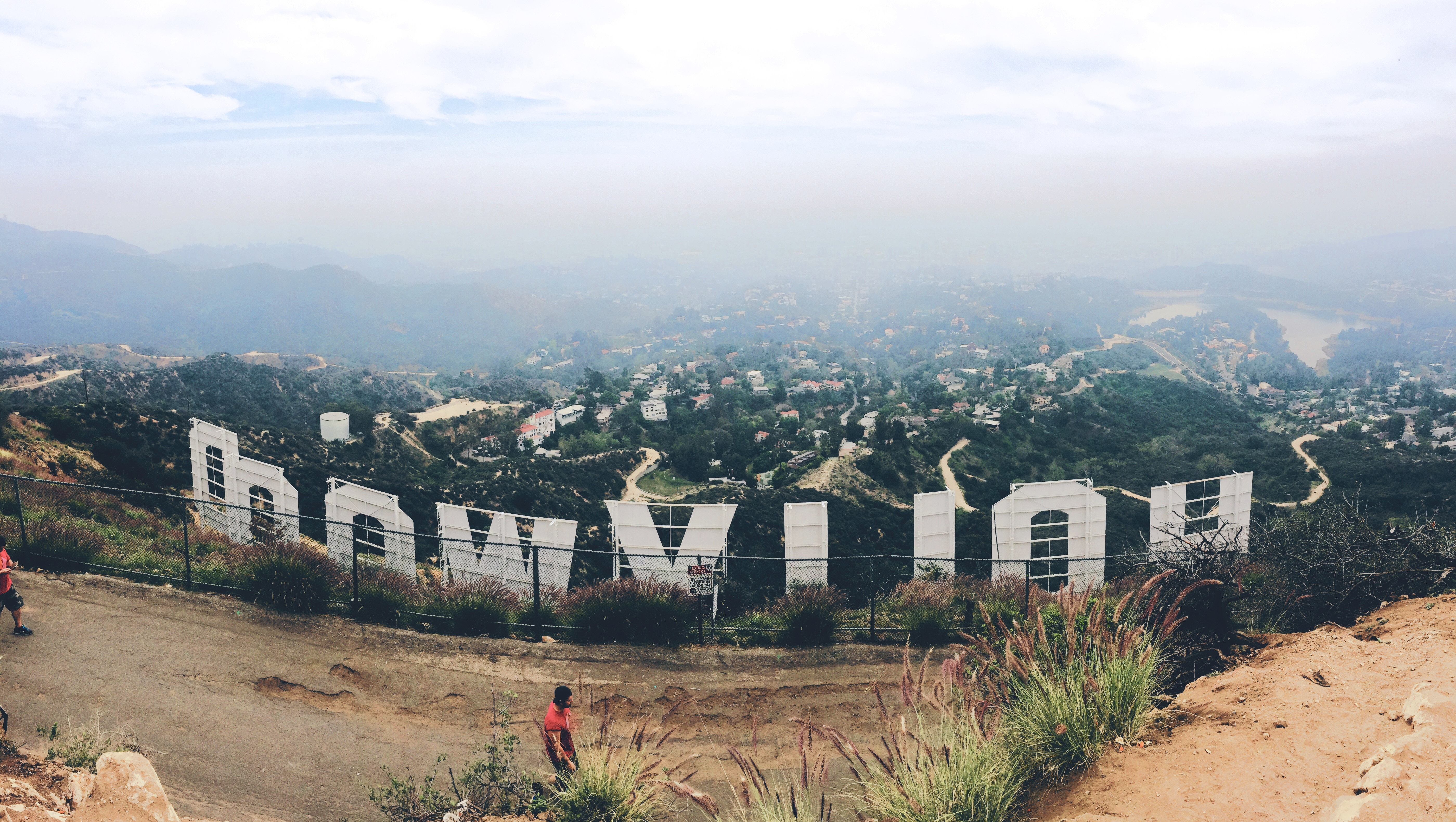 The Hollywood Sign on a Hazy Day HD Wallpaper