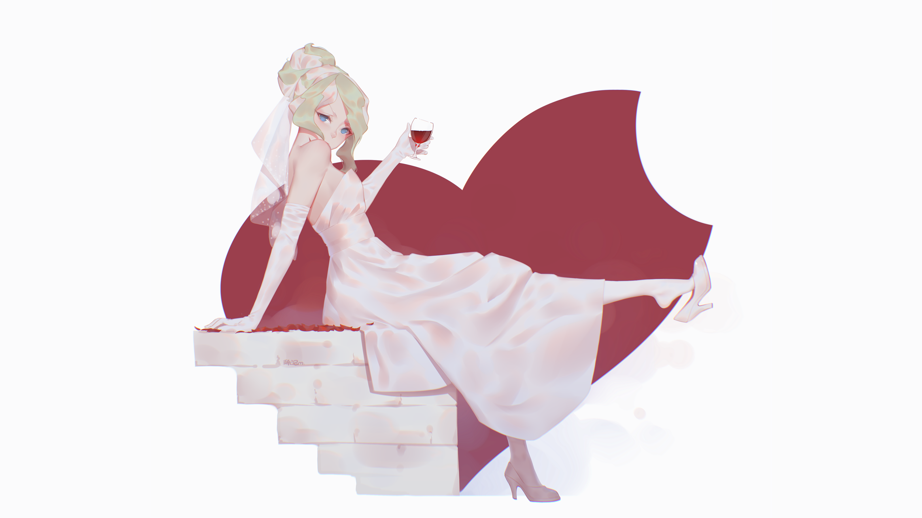 Diana Cavendish from Little Witch Academia in a wedding dress HD Wallpaper