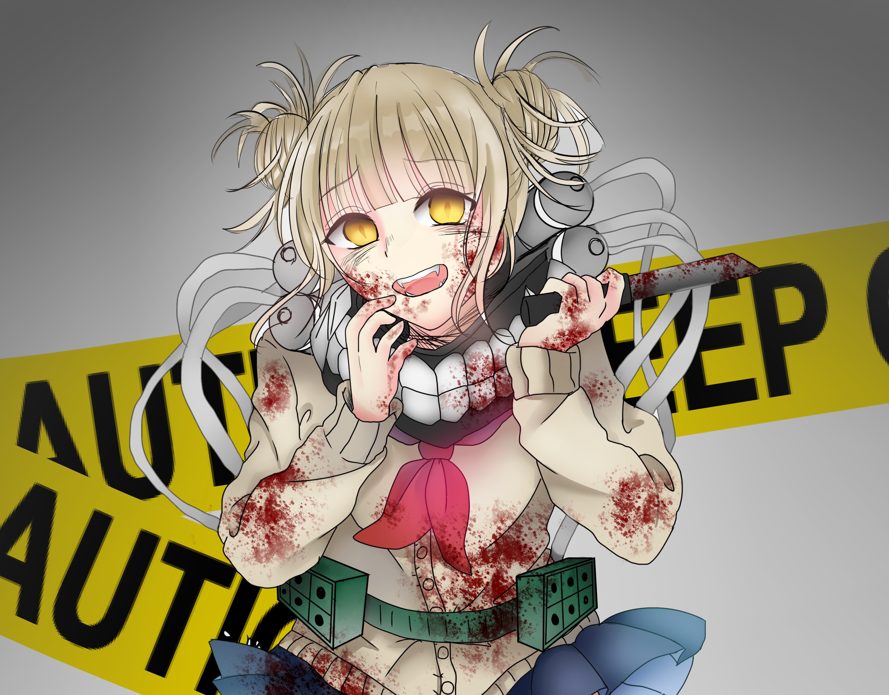Himiko Toga covered in blood holding a knife HD Wallpaper