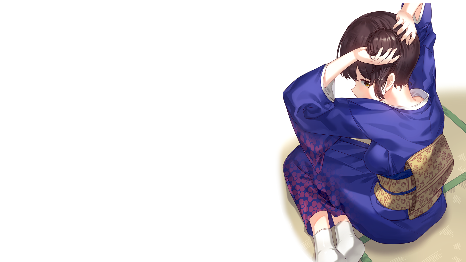 Kaga from Kantai Collection in Kimono HD Wallpaper