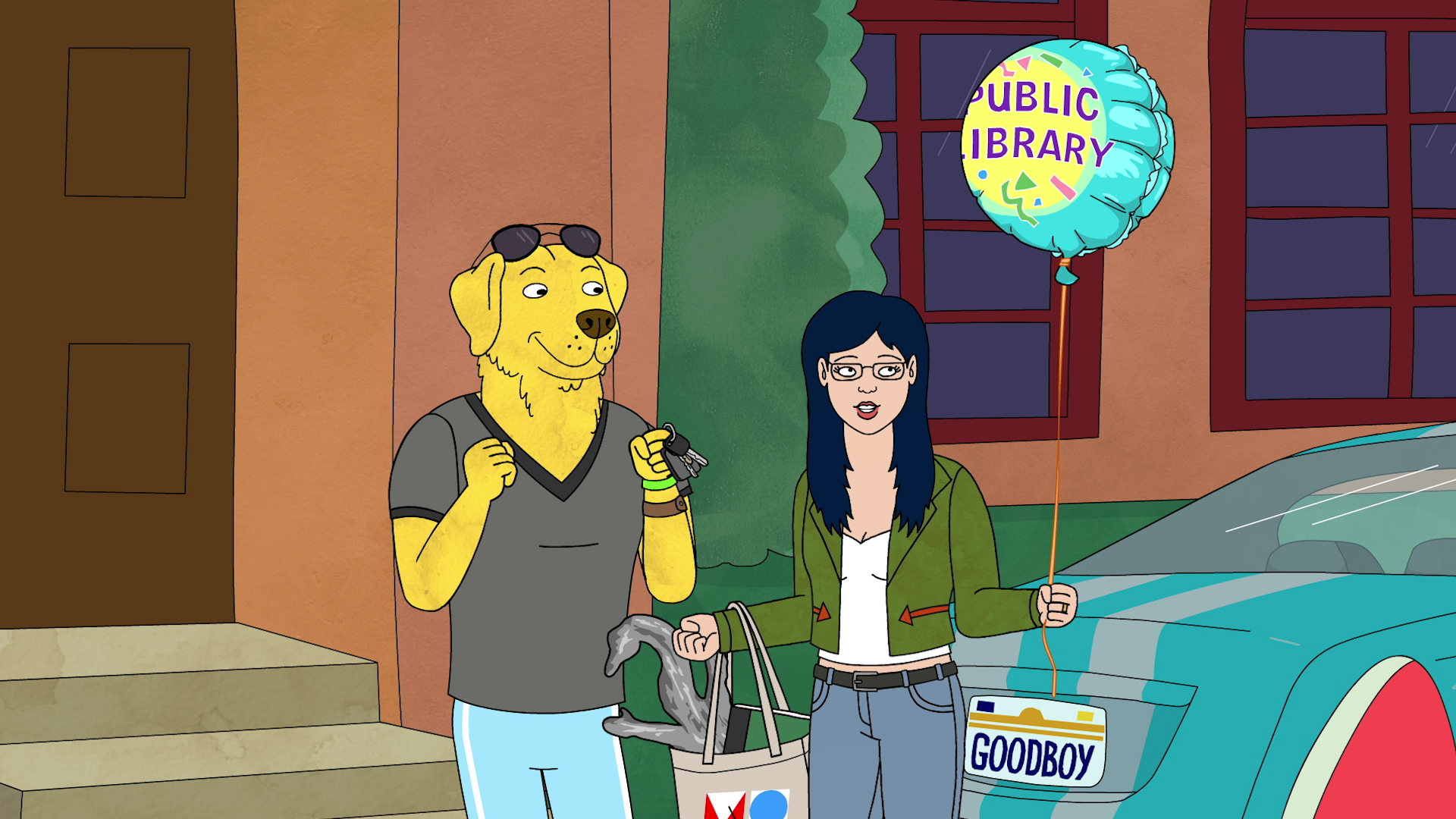 Mr. Peanutbutter and Diane Nguyen from BoJack Horseman HD Wallpaper